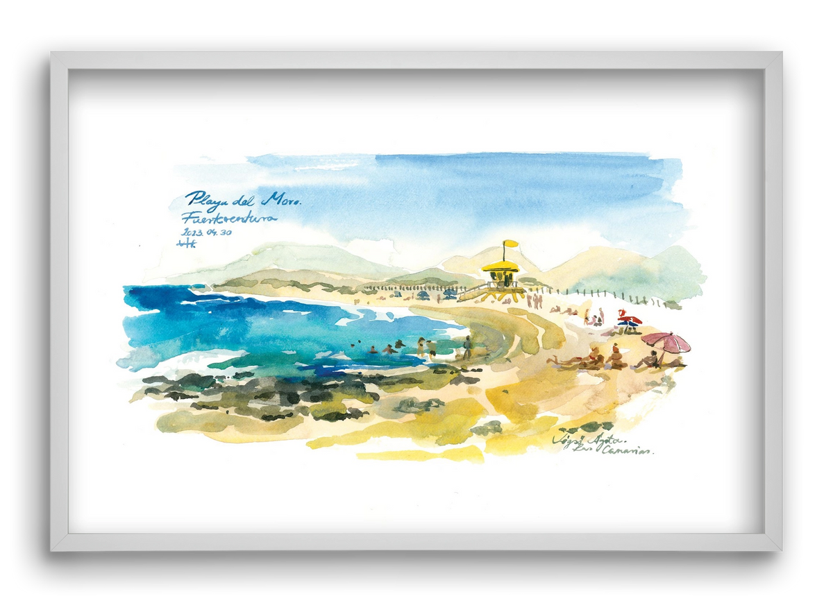 PLAYA del MORO, Fuerteventura, Canary Islands - 2023.04.30., 60x40 cm (60x40 cm), Fehér keret