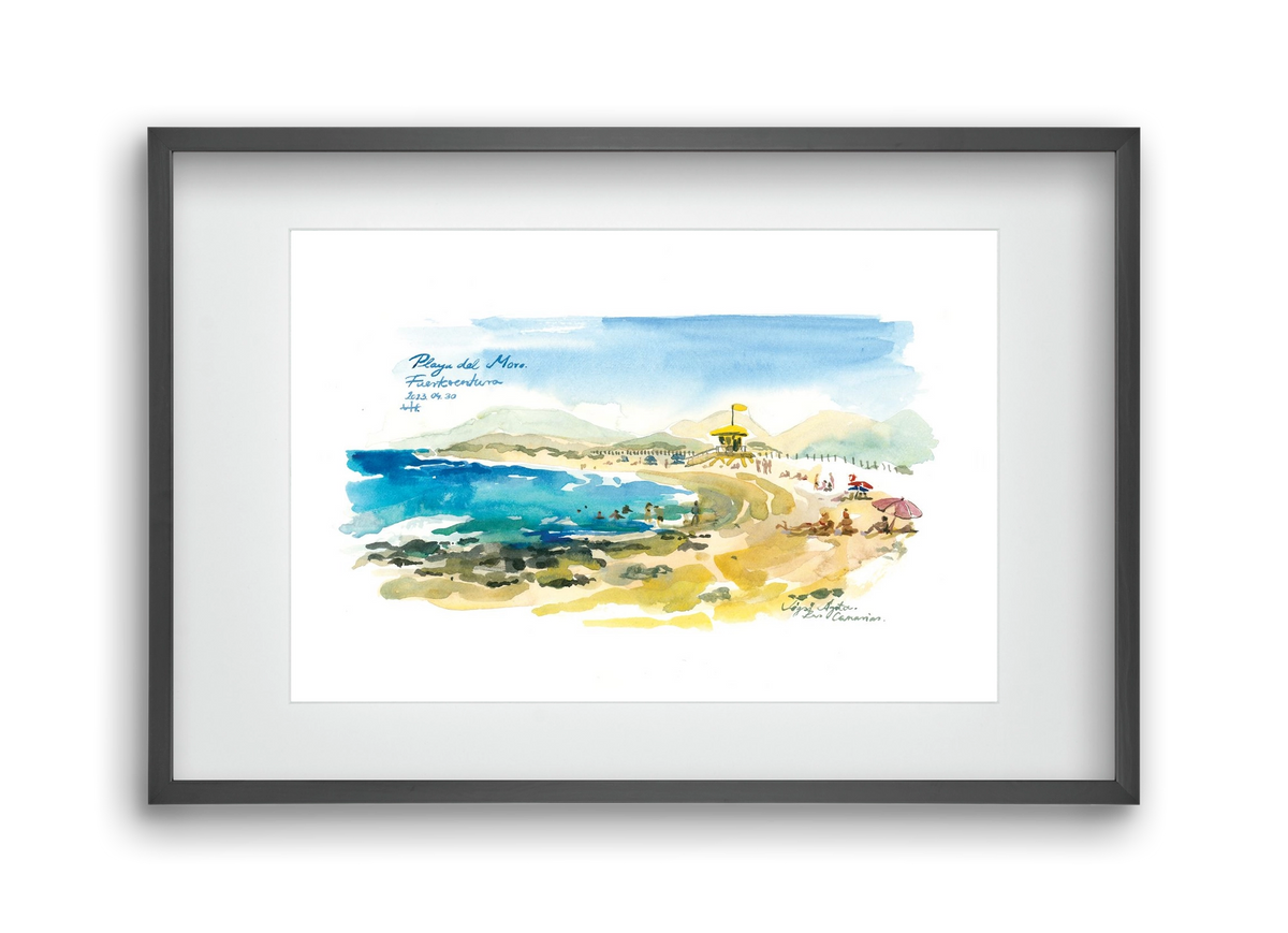 PLAYA del MORO, Fuerteventura, Canary Islands - 2023.04.30., 45x30 cm (30x20 cm), Fekete keret, paszpartuval