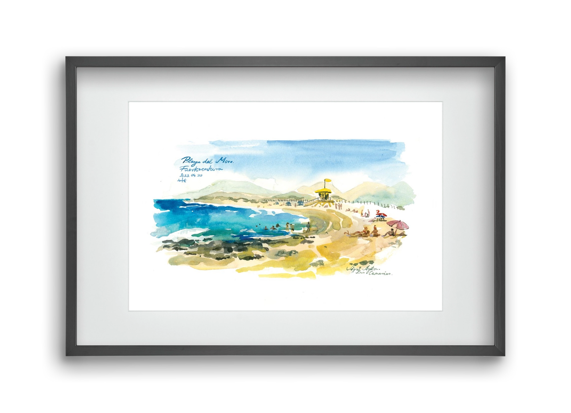 PLAYA del MORO, Fuerteventura, Canary Islands - 2023.04.30., 45x30 cm (30x20 cm), Fekete keret, paszpartuval