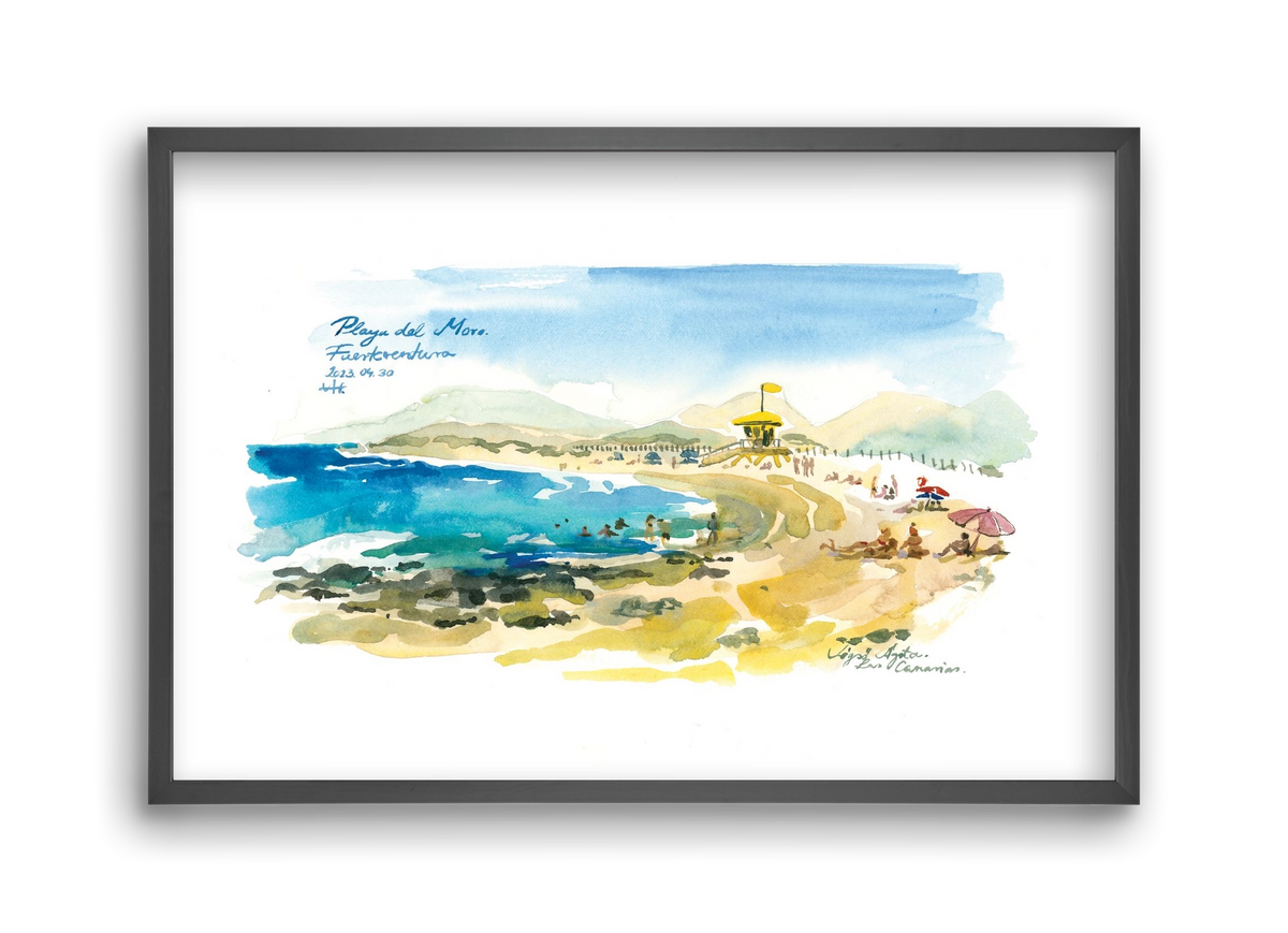 PLAYA del MORO, Fuerteventura, Canary Islands - 2023.04.30., 45x30 cm (45x30 cm), Fekete keret