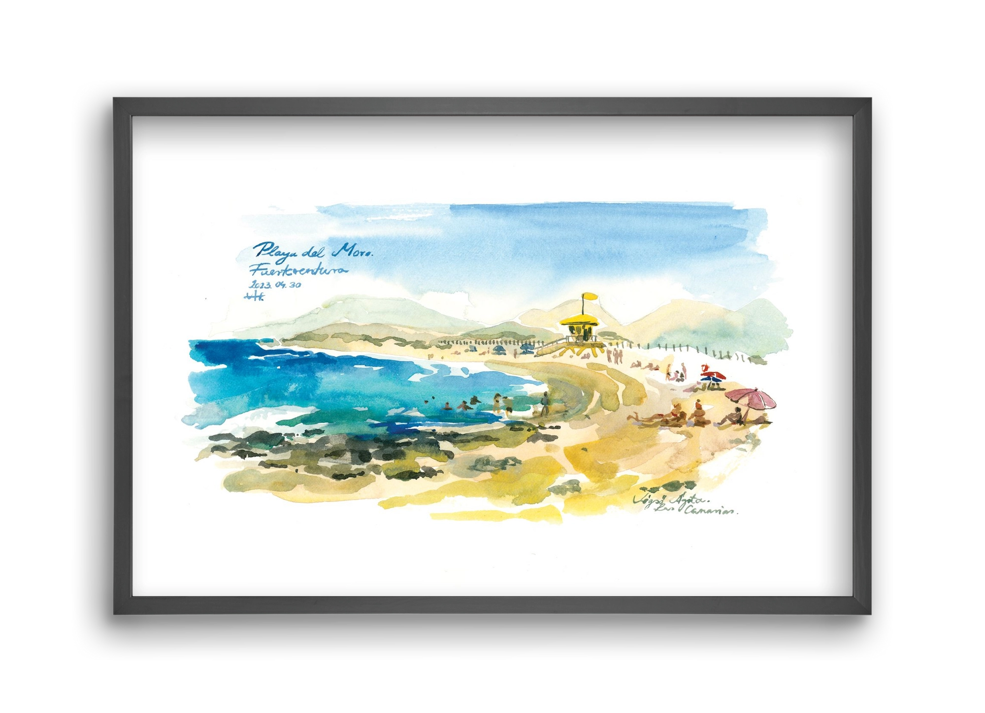 PLAYA del MORO, Fuerteventura, Canary Islands - 2023.04.30., 45x30 cm (45x30 cm), Fekete keret