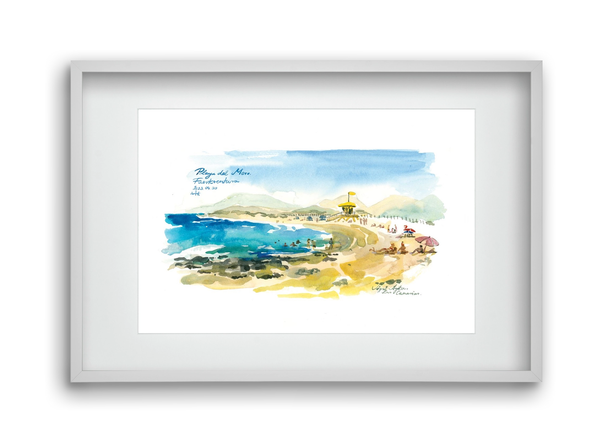 PLAYA del MORO, Fuerteventura, Canary Islands - 2023.04.30., 45x30 cm (30x20 cm), Fehér keret, paszpartuval