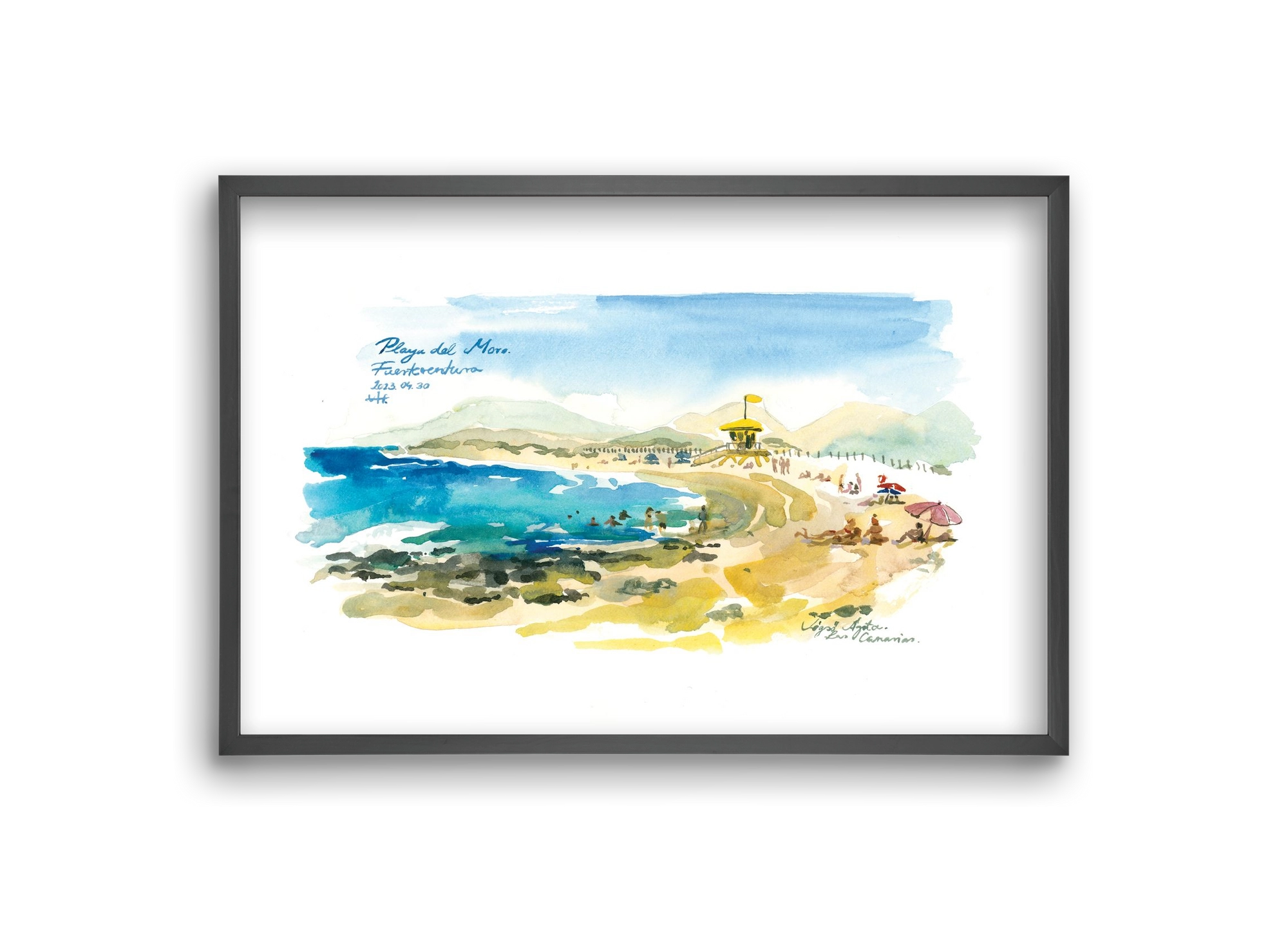 PLAYA del MORO, Fuerteventura, Canary Islands - 2023.04.30., 30x20 cm (30x20 cm), Fekete keret