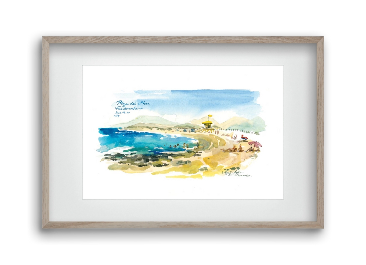 PLAYA del MORO, Fuerteventura, Canary Islands - 2023.04.30., 45x30 cm (30x20 cm), Tölgy keret, paszpartuval