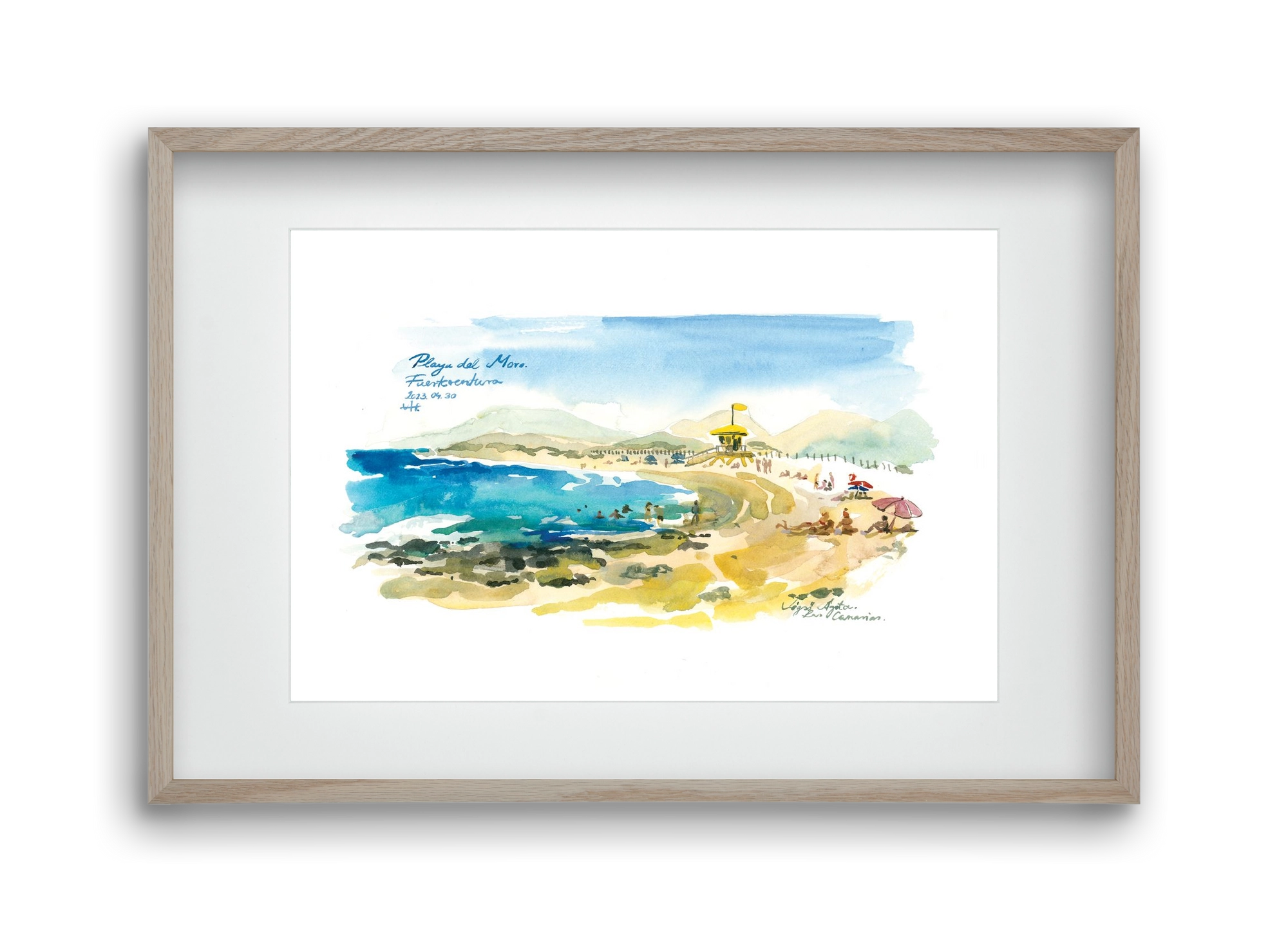 PLAYA del MORO, Fuerteventura, Canary Islands - 2023.04.30., 45x30 cm (30x20 cm), Tölgy keret, paszpartuval
