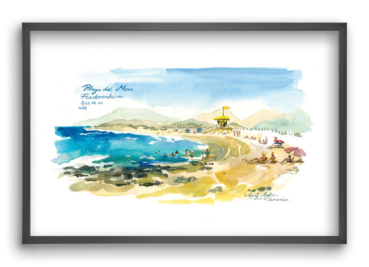 PLAYA del MORO, Fuerteventura, Canary Islands - 2023.04.30., 60x40 cm (60x40 cm), Fekete keret
