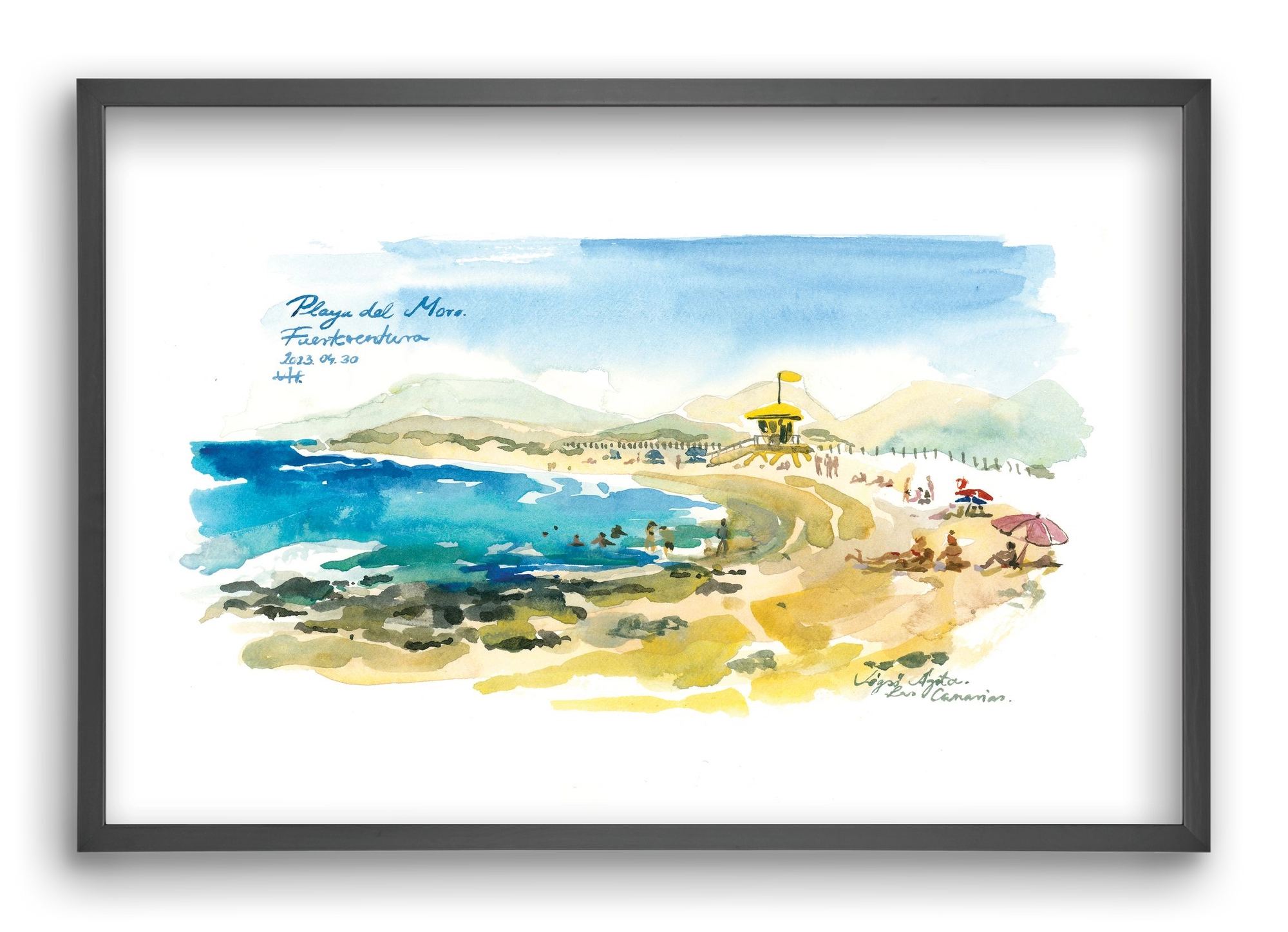 PLAYA del MORO, Fuerteventura, Canary Islands - 2023.04.30., 60x40 cm (60x40 cm), Fekete keret