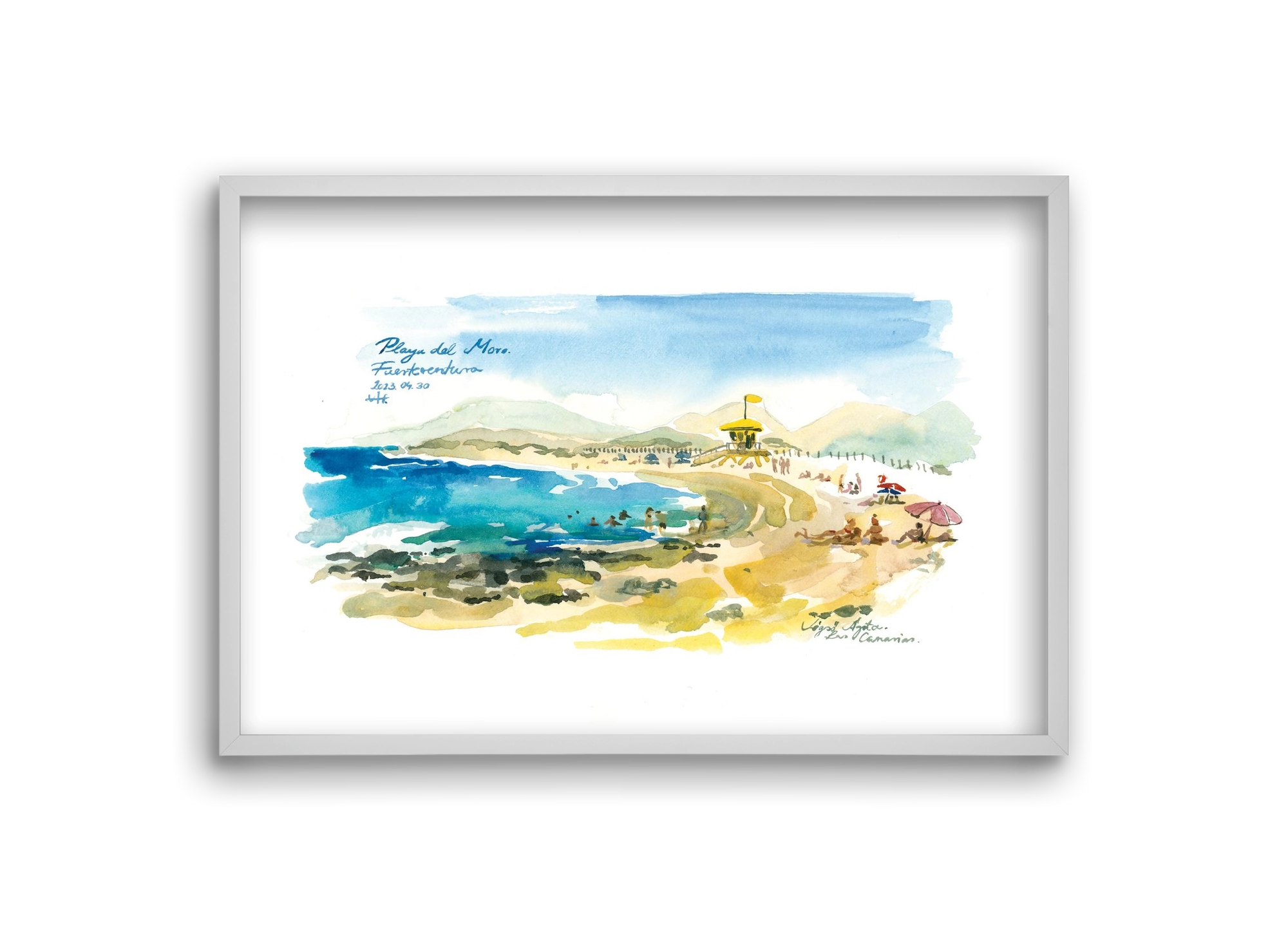 PLAYA del MORO, Fuerteventura, Canary Islands - 2023.04.30., 30x20 cm (30x20 cm), Fehér keret