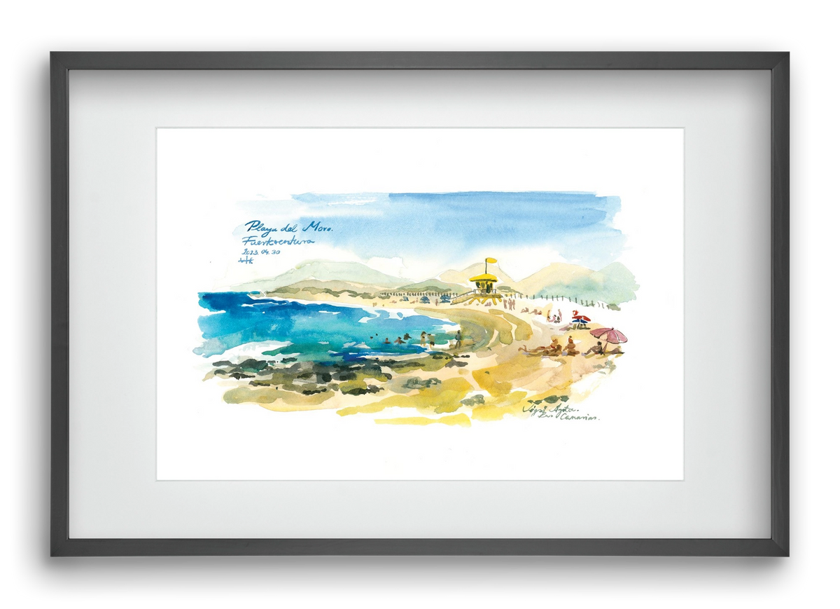 PLAYA del MORO, Fuerteventura, Canary Islands - 2023.04.30., 60x40 cm (45x30 cm), Fekete keret, paszpartuval