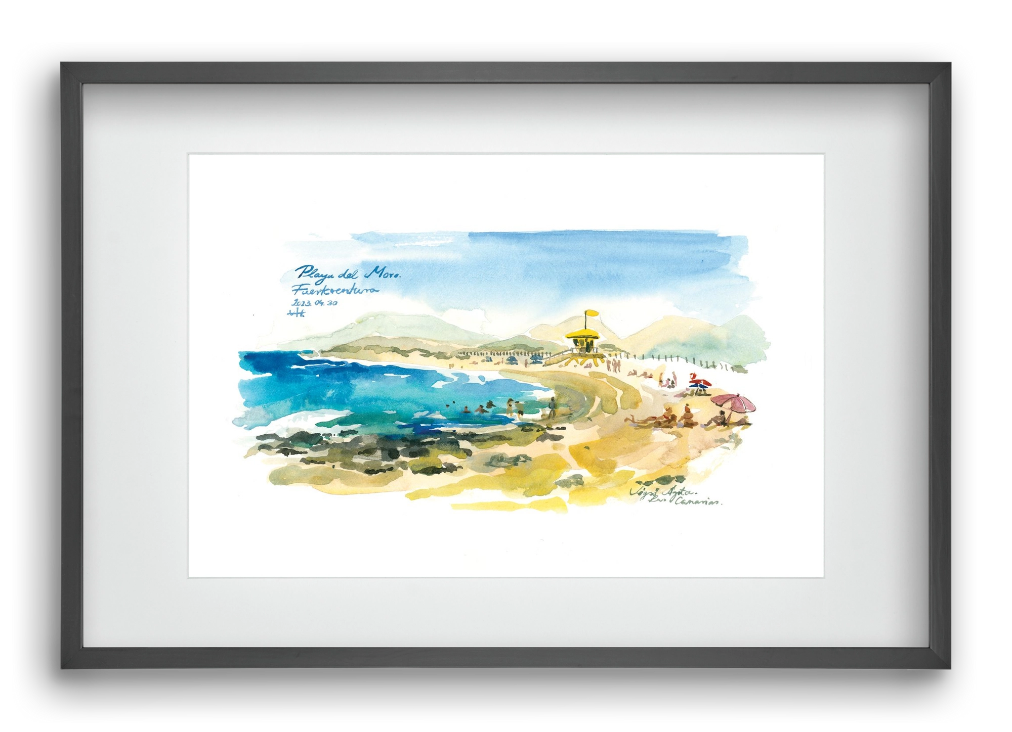 PLAYA del MORO, Fuerteventura, Canary Islands - 2023.04.30., 60x40 cm (45x30 cm), Fekete keret, paszpartuval