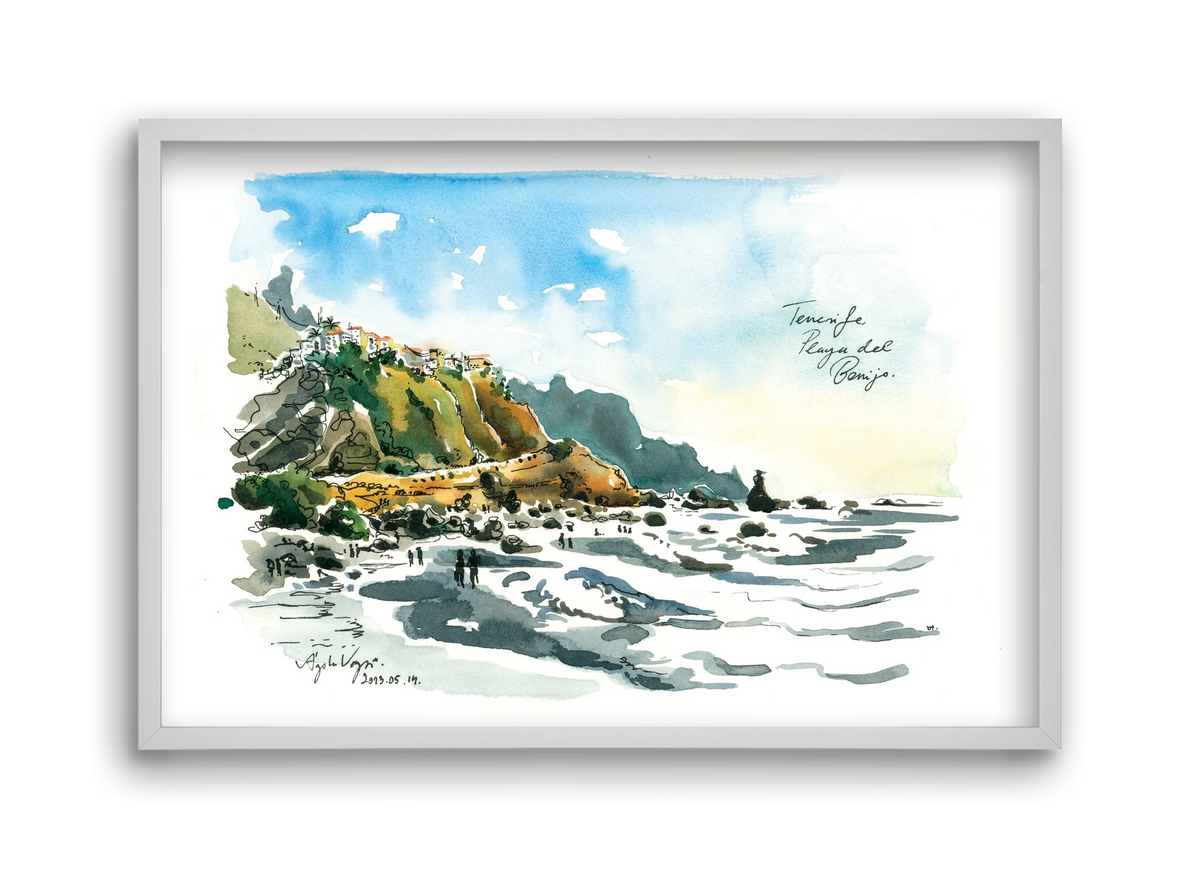 PLAYA del BENIJO, Tenerife, Canary Islands - 2023.05.14., 45x30 cm (45x30 cm), Fehér keret