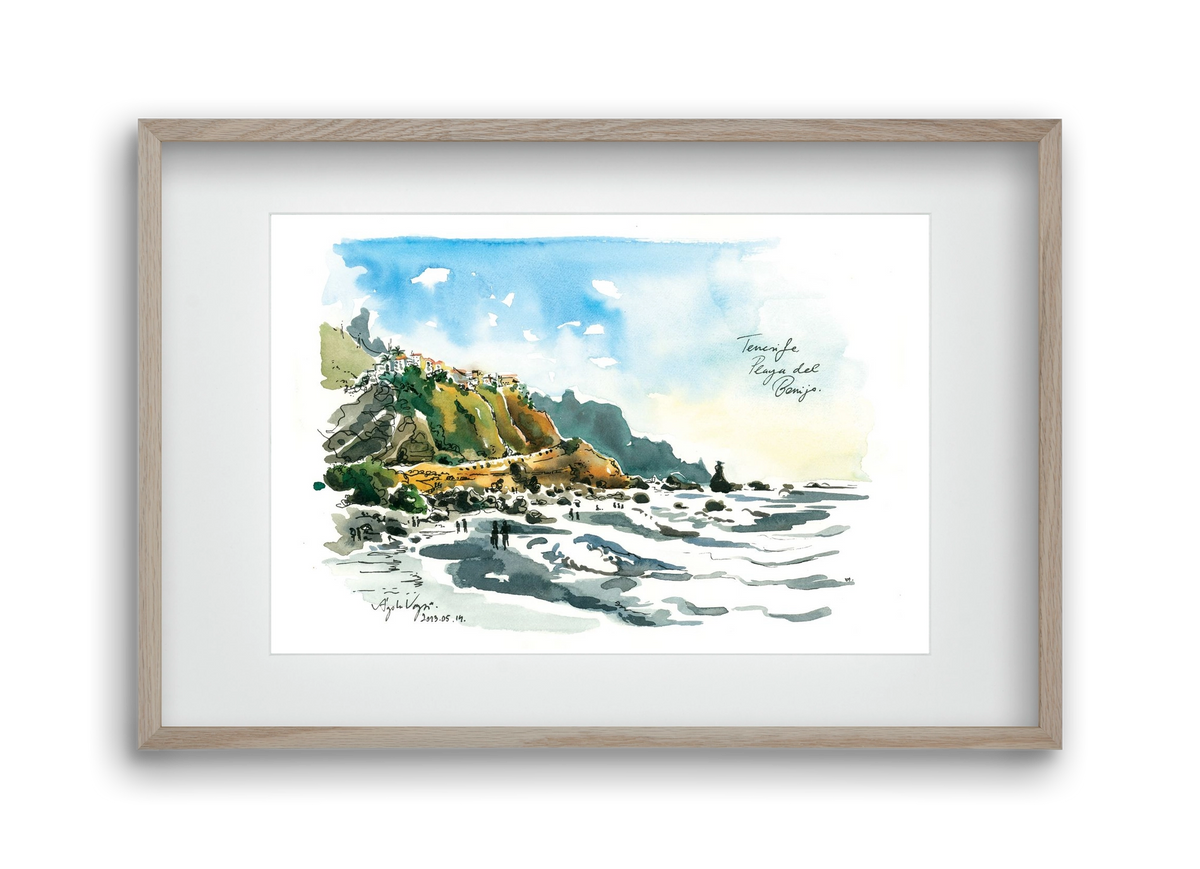PLAYA del BENIJO, Tenerife, Canary Islands - 2023.05.14., 45x30 cm (30x20 cm), Tölgy keret, paszpartuval