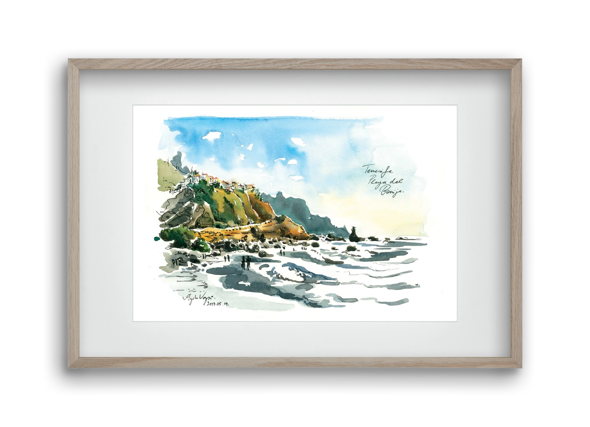 PLAYA del BENIJO, Tenerife, Canary Islands - 2023.05.14., 45x30 cm (30x20 cm), Tölgy keret, paszpartuval