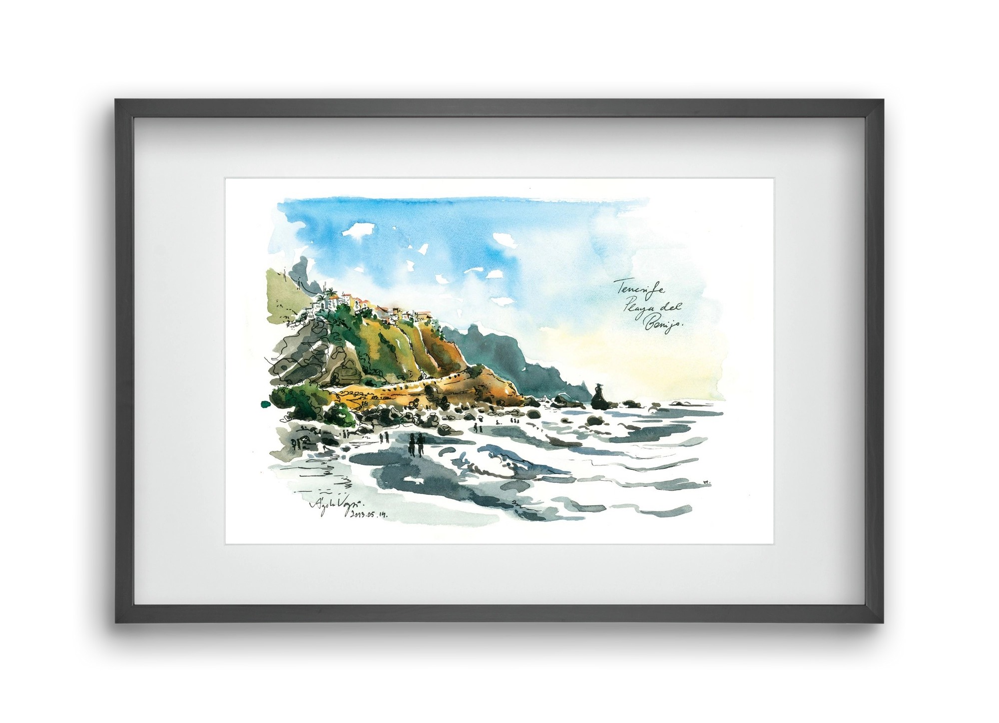 PLAYA del BENIJO, Tenerife, Canary Islands - 2023.05.14., 45x30 cm (30x20 cm), Fekete keret, paszpartuval