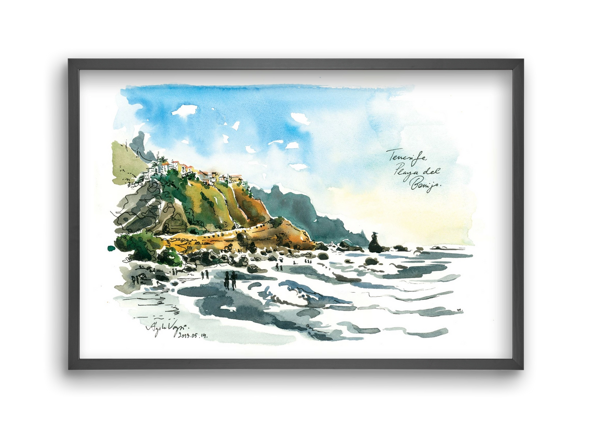 PLAYA del BENIJO, Tenerife, Canary Islands - 2023.05.14., 45x30 cm (45x30 cm), Fekete keret