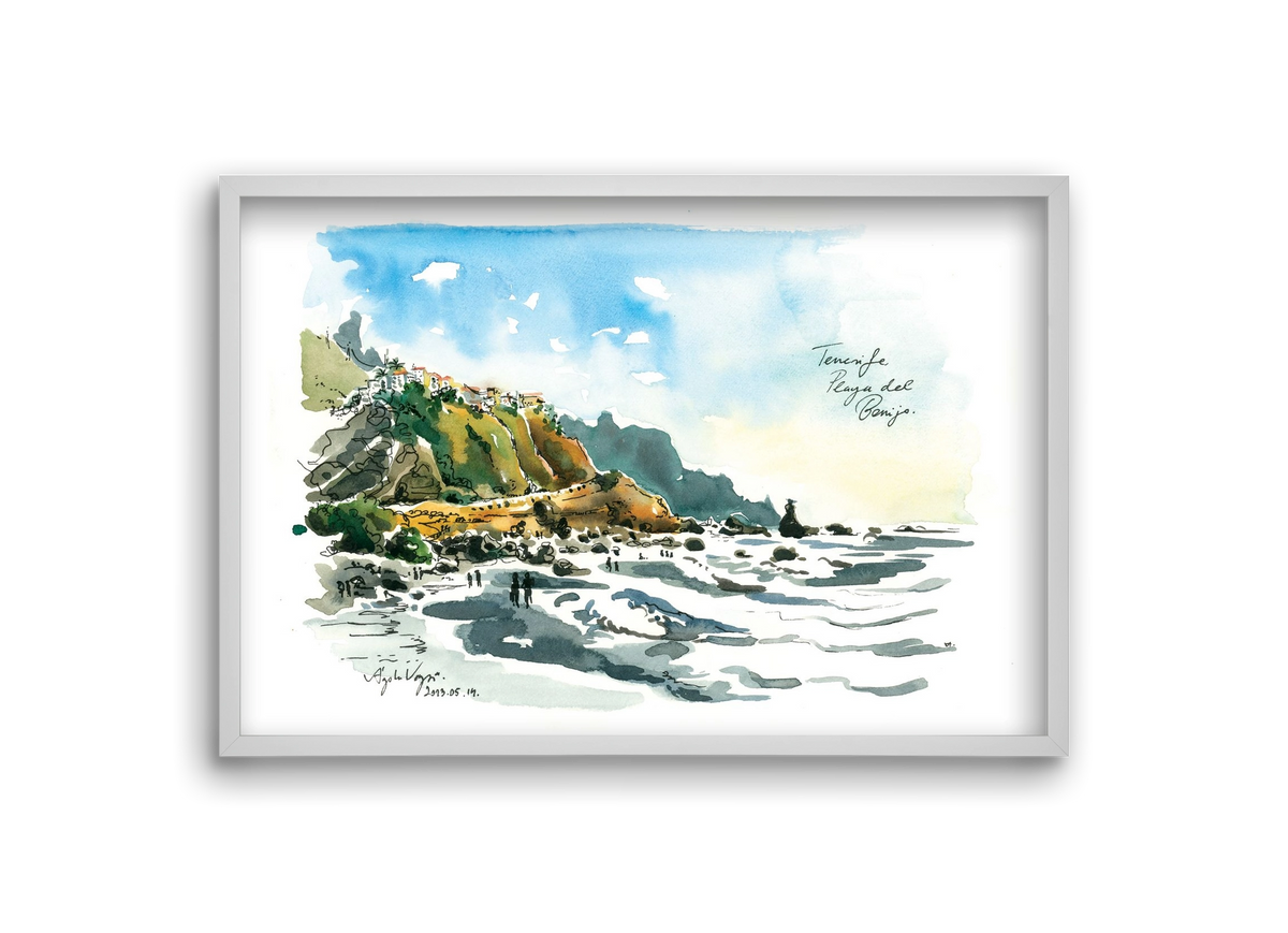 PLAYA del BENIJO, Tenerife, Canary Islands - 2023.05.14., 30x20 cm (30x20 cm), Fehér keret