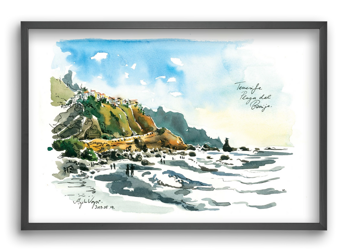 PLAYA del BENIJO, Tenerife, Canary Islands - 2023.05.14., 60x40 cm (60x40 cm), Fekete keret