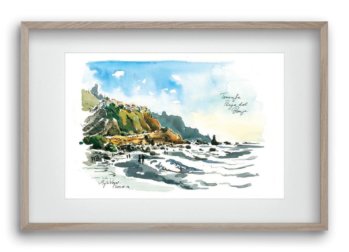 PLAYA del BENIJO, Tenerife, Canary Islands - 2023.05.14., 60x40 cm (45x30 cm), Tölgy keret, paszpartuval