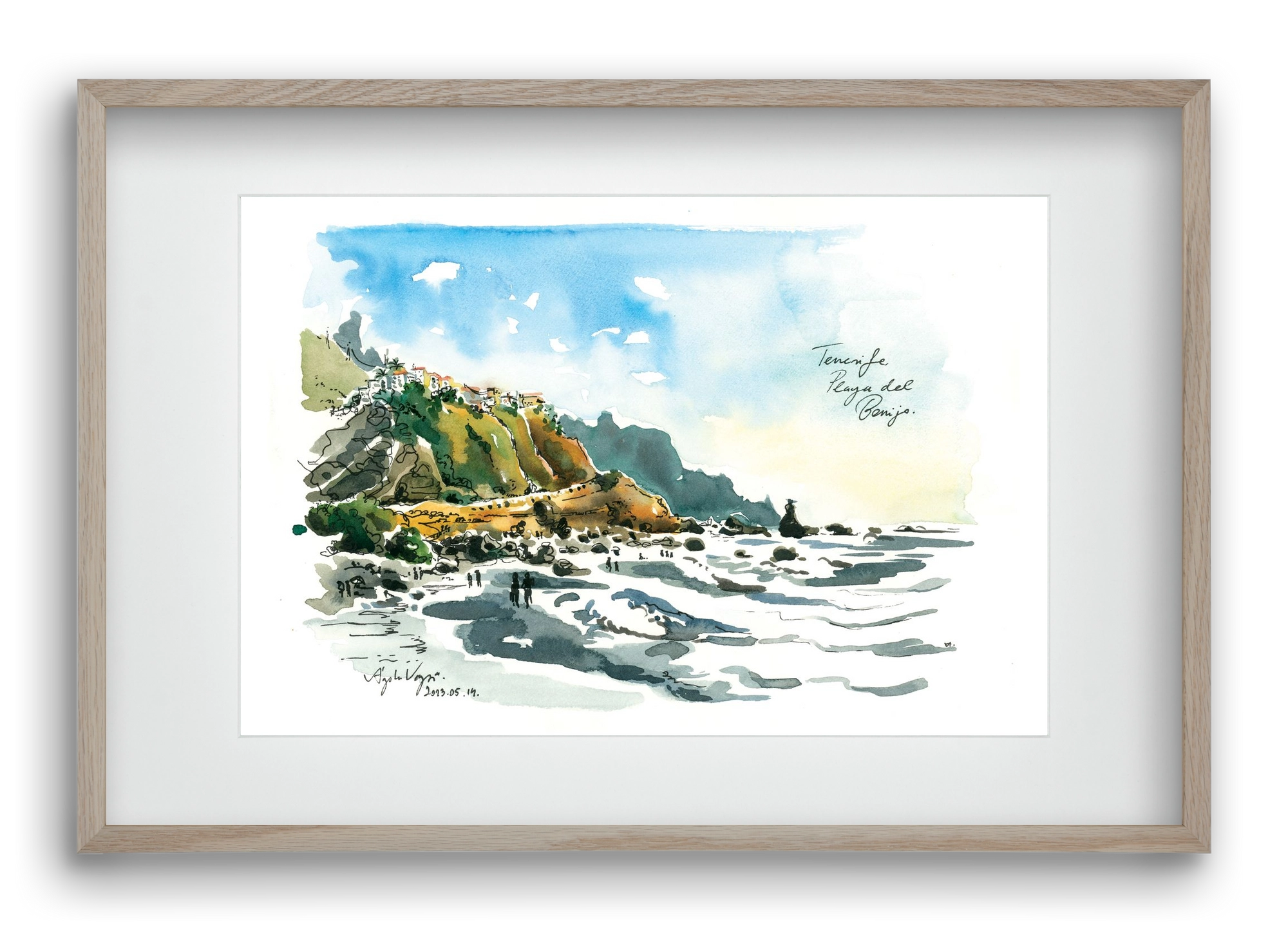 PLAYA del BENIJO, Tenerife, Canary Islands - 2023.05.14., 60x40 cm (45x30 cm), Tölgy keret, paszpartuval
