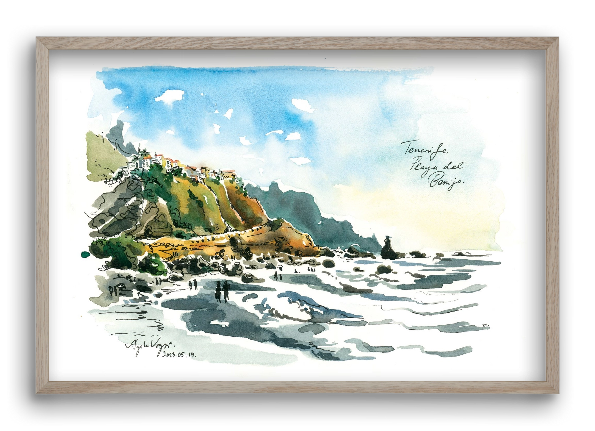 PLAYA del BENIJO, Tenerife, Canary Islands - 2023.05.14., 60x40 cm (60x40 cm), Tölgy keret