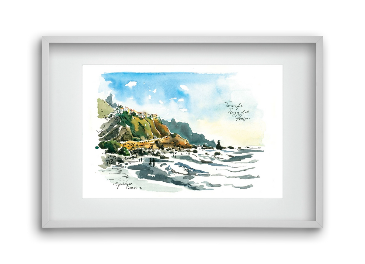 PLAYA del BENIJO, Tenerife, Canary Islands - 2023.05.14., 45x30 cm (30x20 cm), Fehér keret, paszpartuval