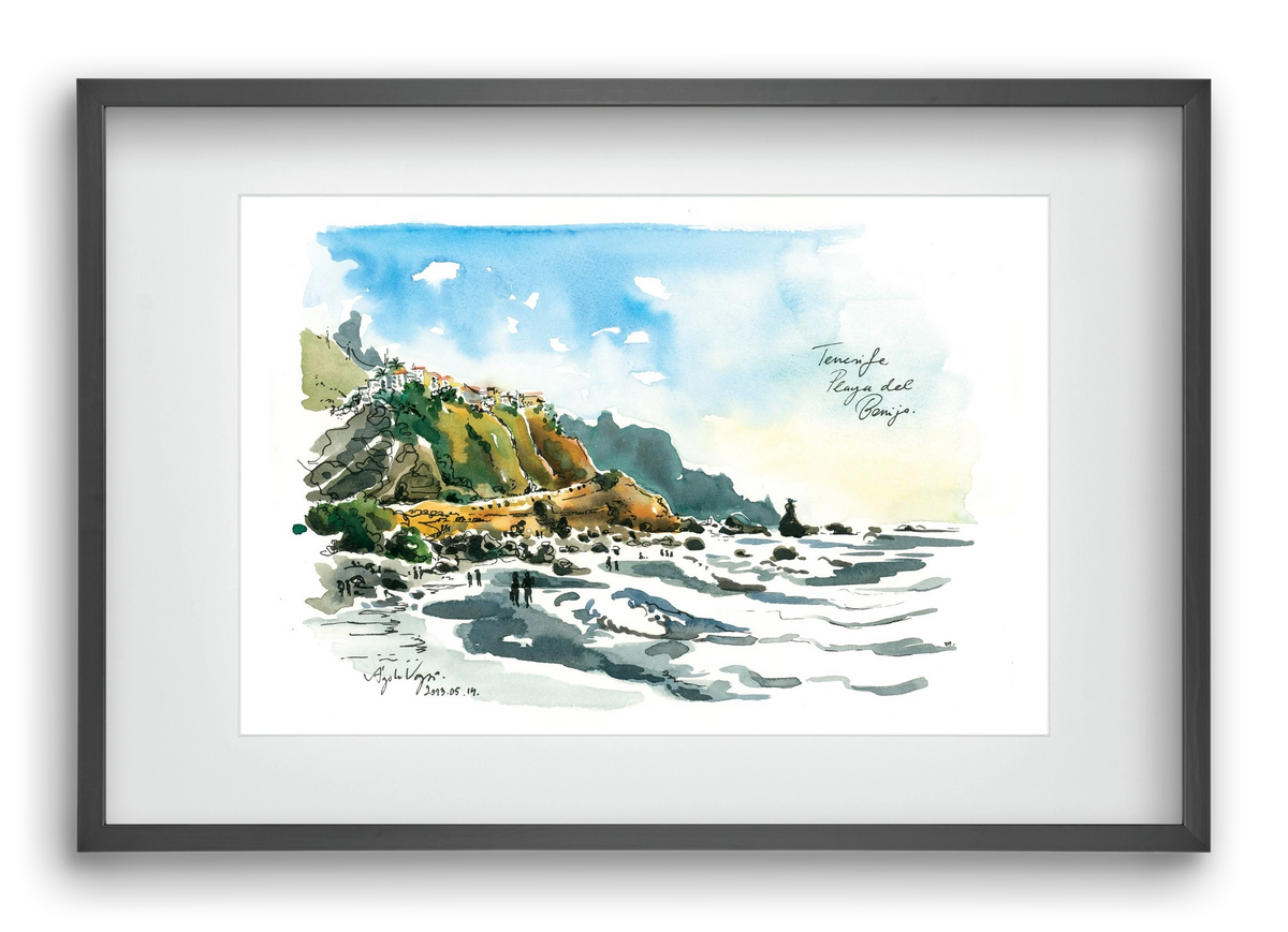 PLAYA del BENIJO, Tenerife, Canary Islands - 2023.05.14., 60x40 cm (45x30 cm), Fekete keret, paszpartuval