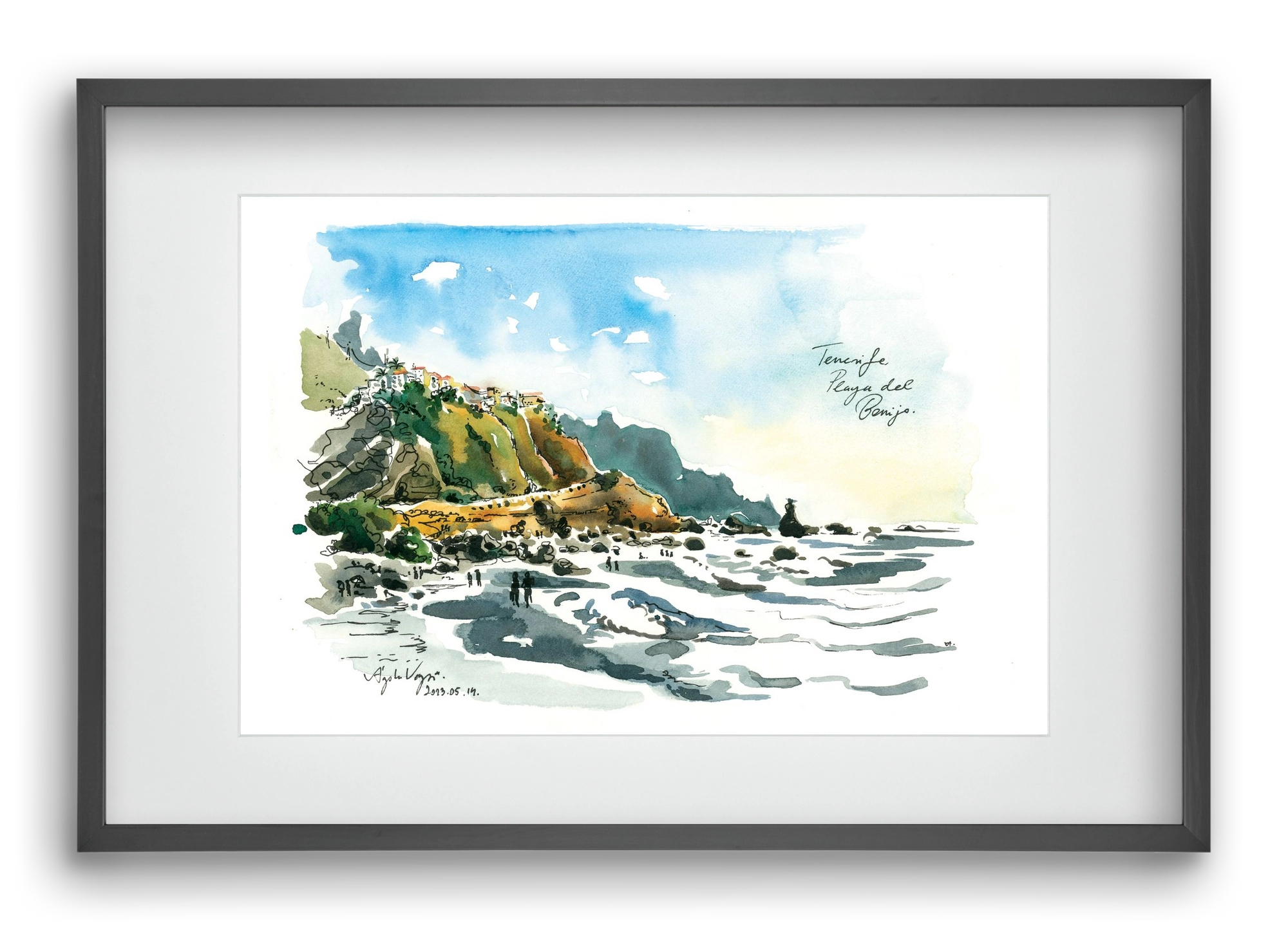 PLAYA del BENIJO, Tenerife, Canary Islands - 2023.05.14., 60x40 cm (45x30 cm), Fekete keret, paszpartuval