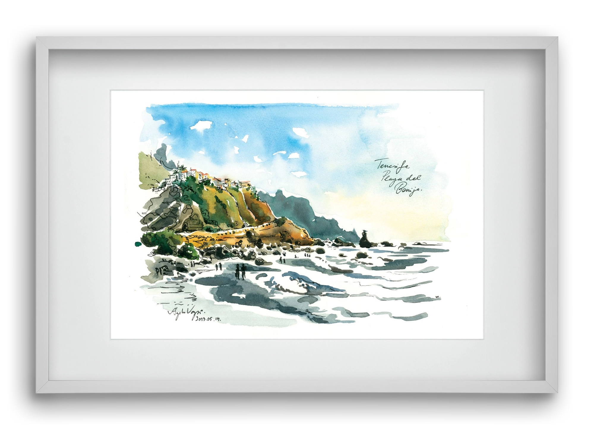 PLAYA del BENIJO, Tenerife, Canary Islands - 2023.05.14., 60x40 cm (45x30 cm), Fehér keret, paszpartuval