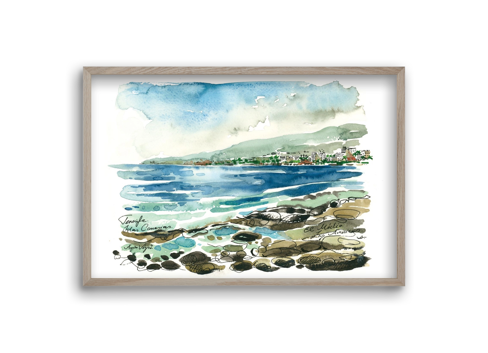 Las Americas, Tenerife, Canary Islands - 2023.05.19., 30x20 cm (30x20 cm), Tölgy keret