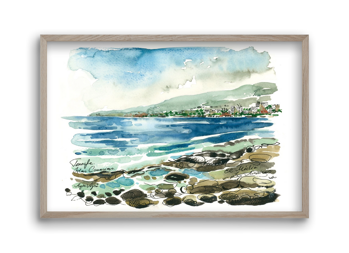 Las Americas, Tenerife, Canary Islands - 2023.05.19., 45x30 cm (45x30 cm), Tölgy keret