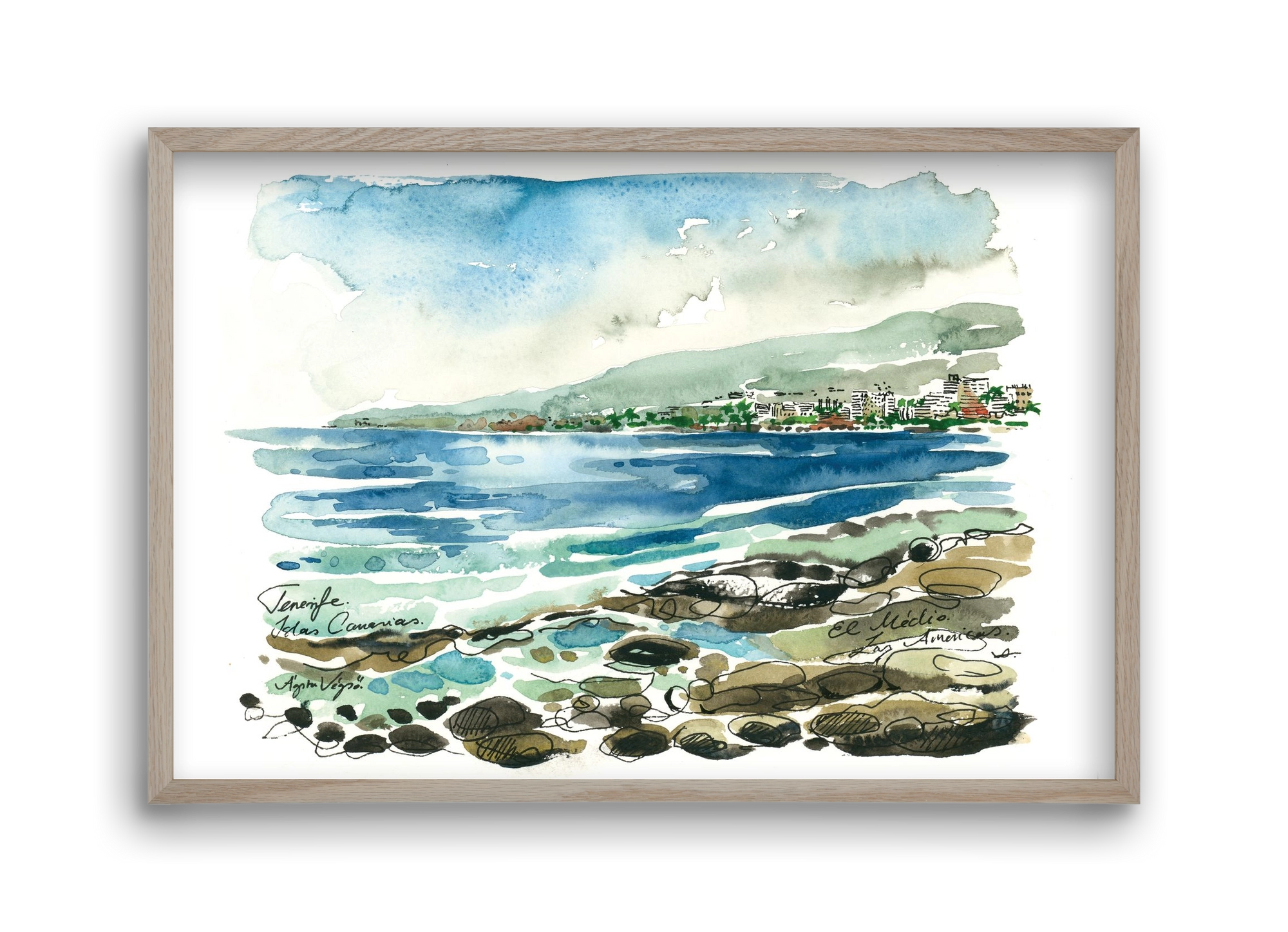 Las Americas, Tenerife, Canary Islands - 2023.05.19., 45x30 cm (45x30 cm), Tölgy keret