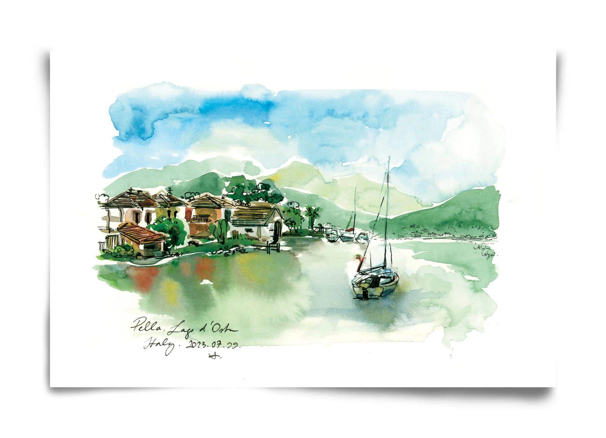 PELLA, Lago d'Orta, Italy - 2023.07.29., 60x40 cm, Keret nélkül