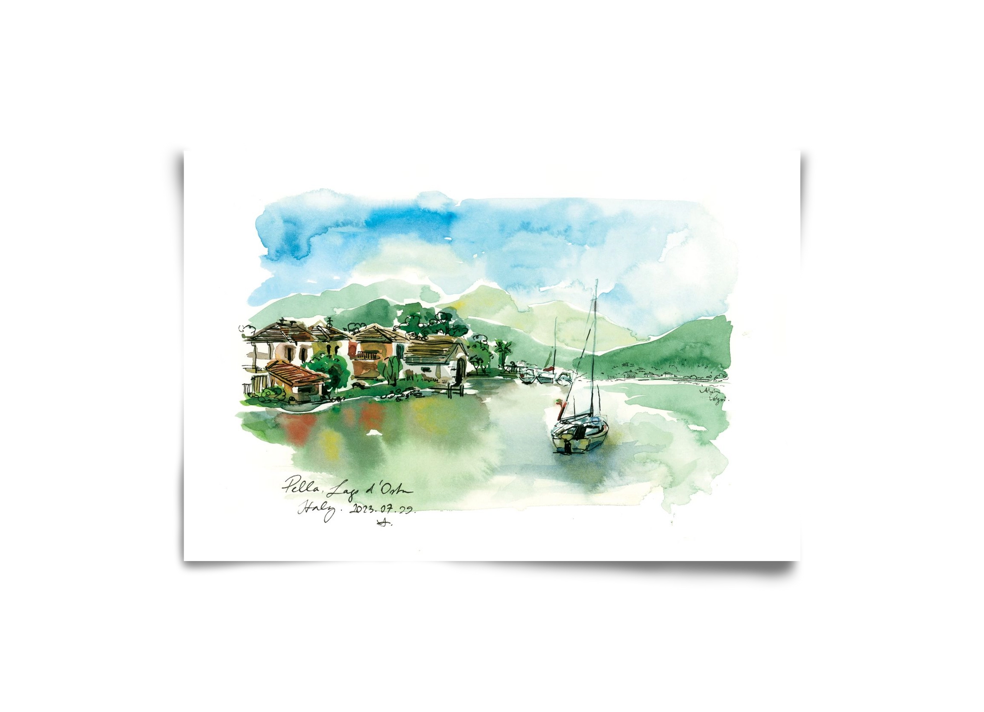 PELLA, Lago d'Orta, Italy - 2023.07.29., 30x20 cm, Keret nélkül