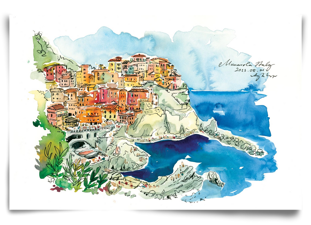 MANAROLA, Cinque Terre, Italy - 2023.08.01., 90x60 cm, Keret nélkül