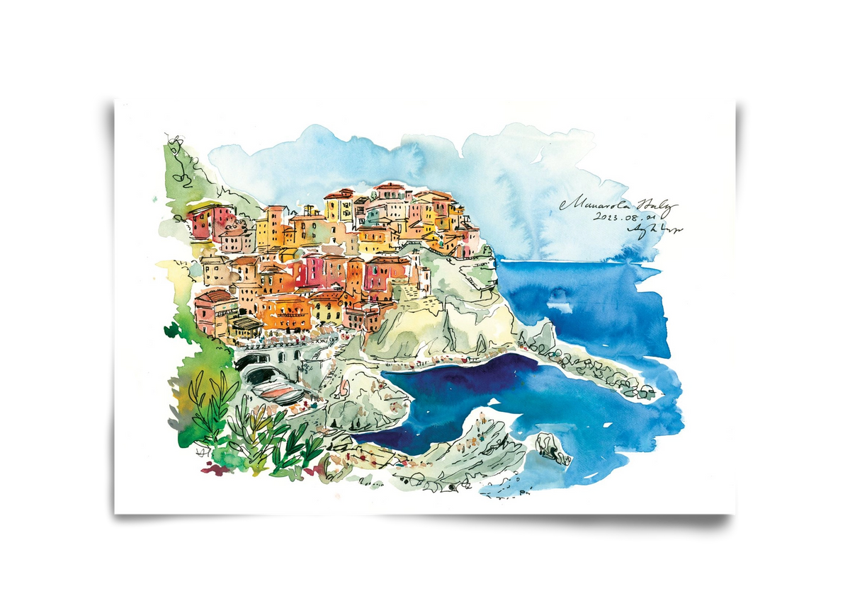 MANAROLA, Cinque Terre, Italy - 2023.08.01., 45x30 cm, Keret nélkül