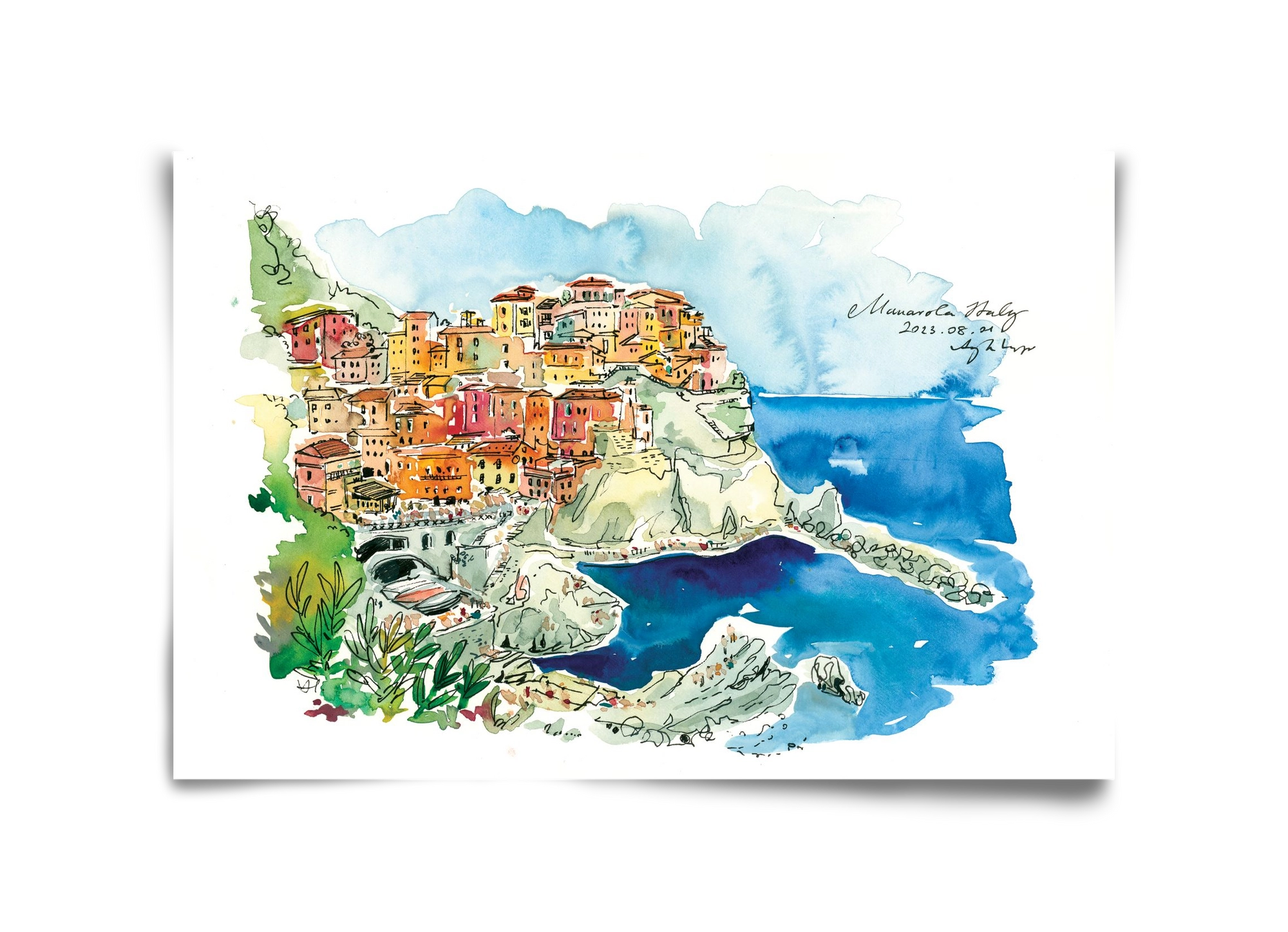 MANAROLA, Cinque Terre, Italy - 2023.08.01., 45x30 cm, Keret nélkül