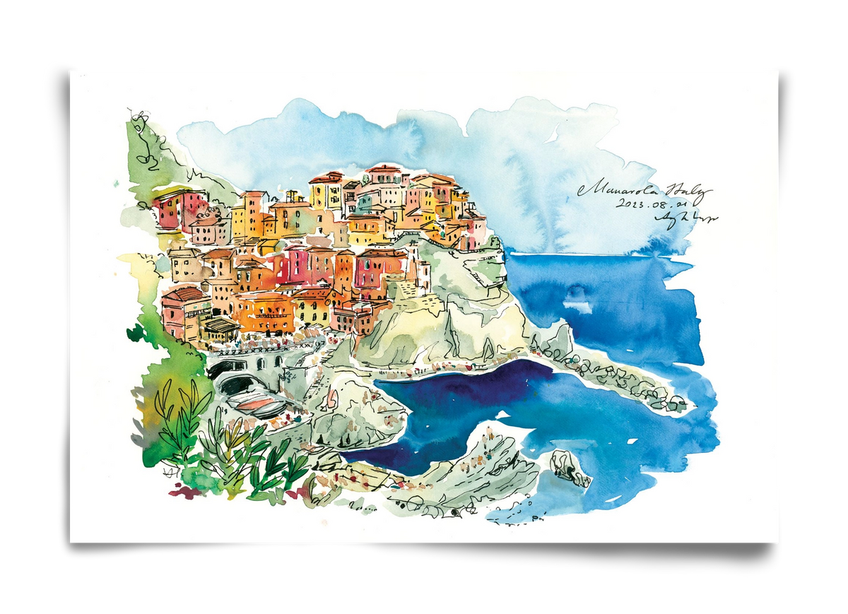 MANAROLA, Cinque Terre, Italy - 2023.08.01., 60x40 cm, Keret nélkül