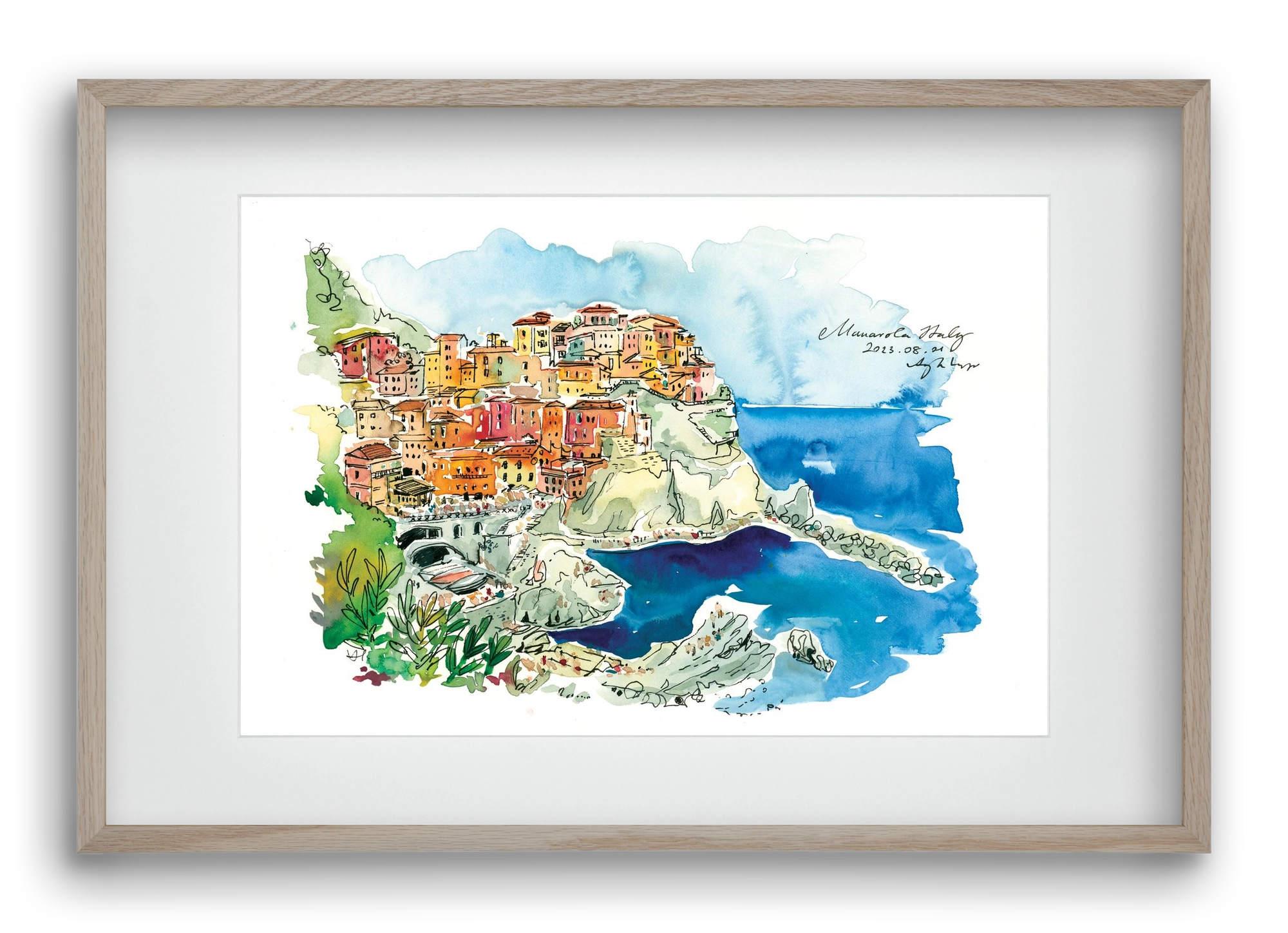 MANAROLA, Cinque Terre, Italy - 2023.08.01., 60x40 cm (45x30 cm), Tölgy keret, paszpartuval