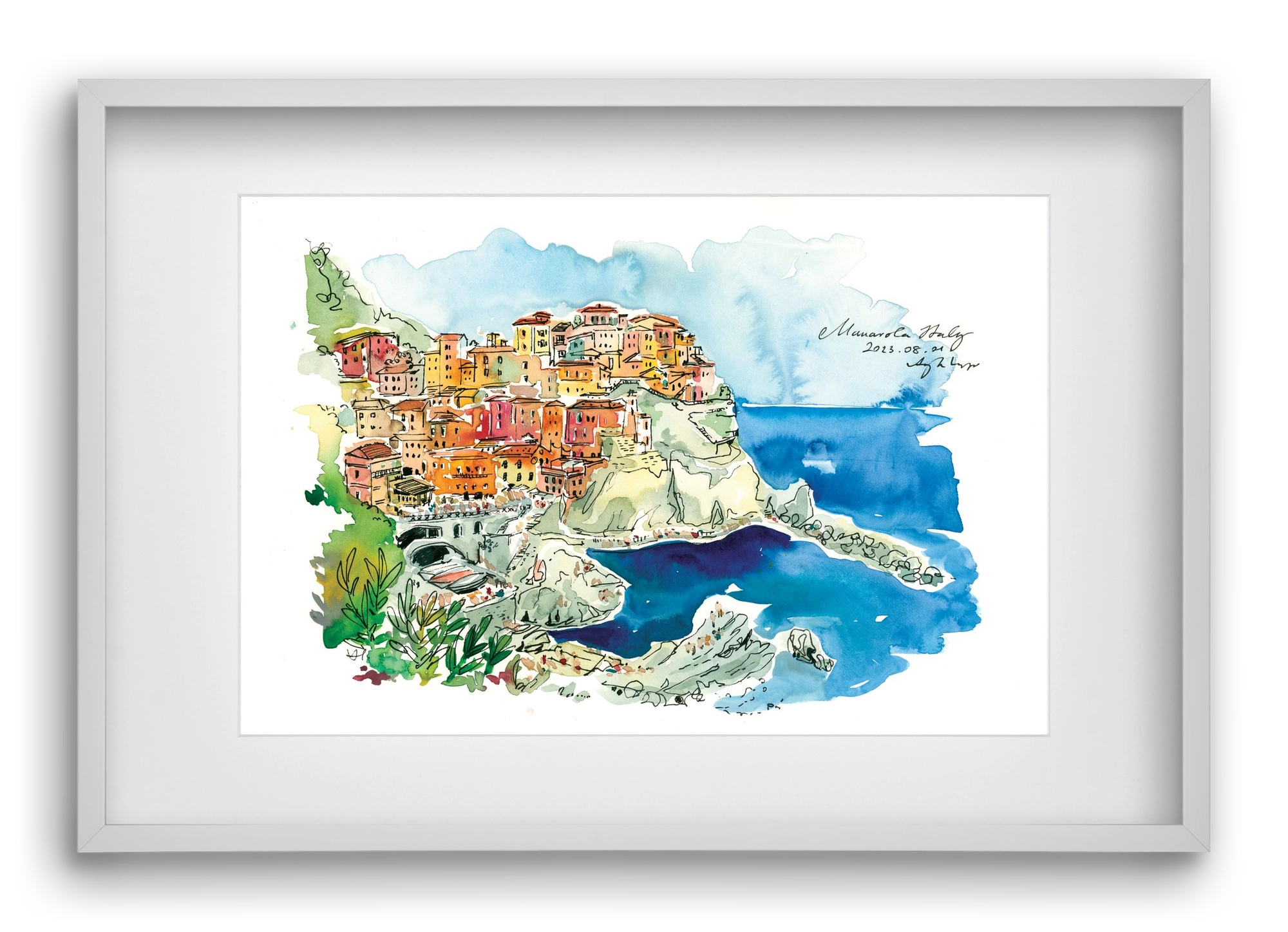 MANAROLA, Cinque Terre, Italy - 2023.08.01., 60x40 cm (45x30 cm), Fehér keret, paszpartuval