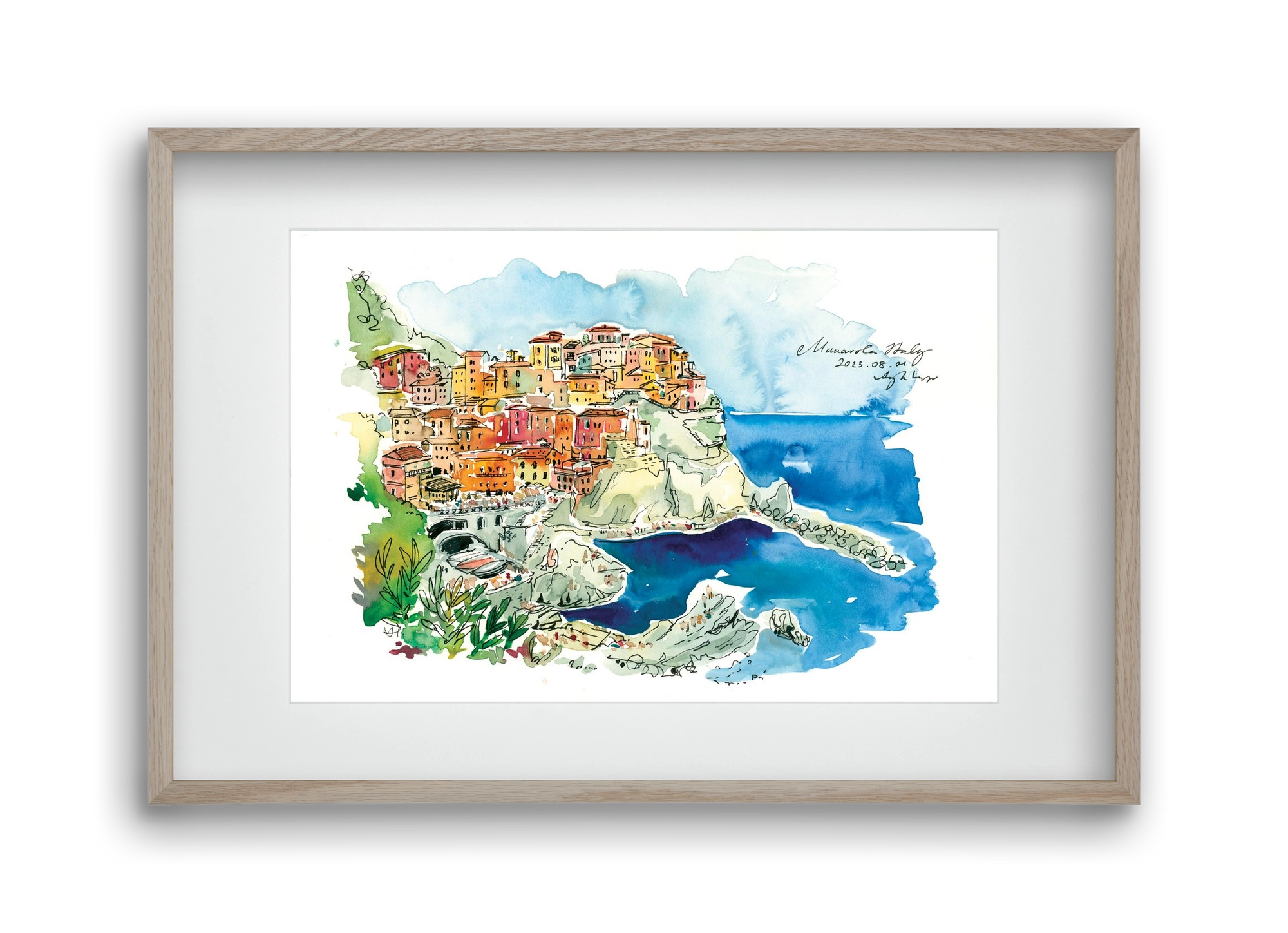 MANAROLA, Cinque Terre, Italy - 2023.08.01., 45x30 cm (30x20 cm), Tölgy keret, paszpartuval