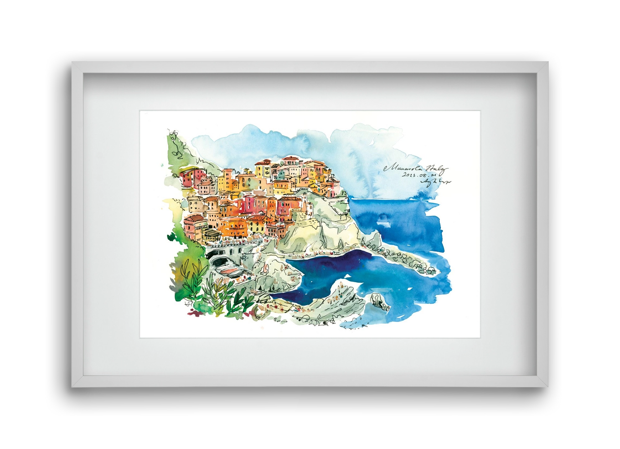 MANAROLA, Cinque Terre, Italy - 2023.08.01., 45x30 cm (30x20 cm), Fehér keret, paszpartuval