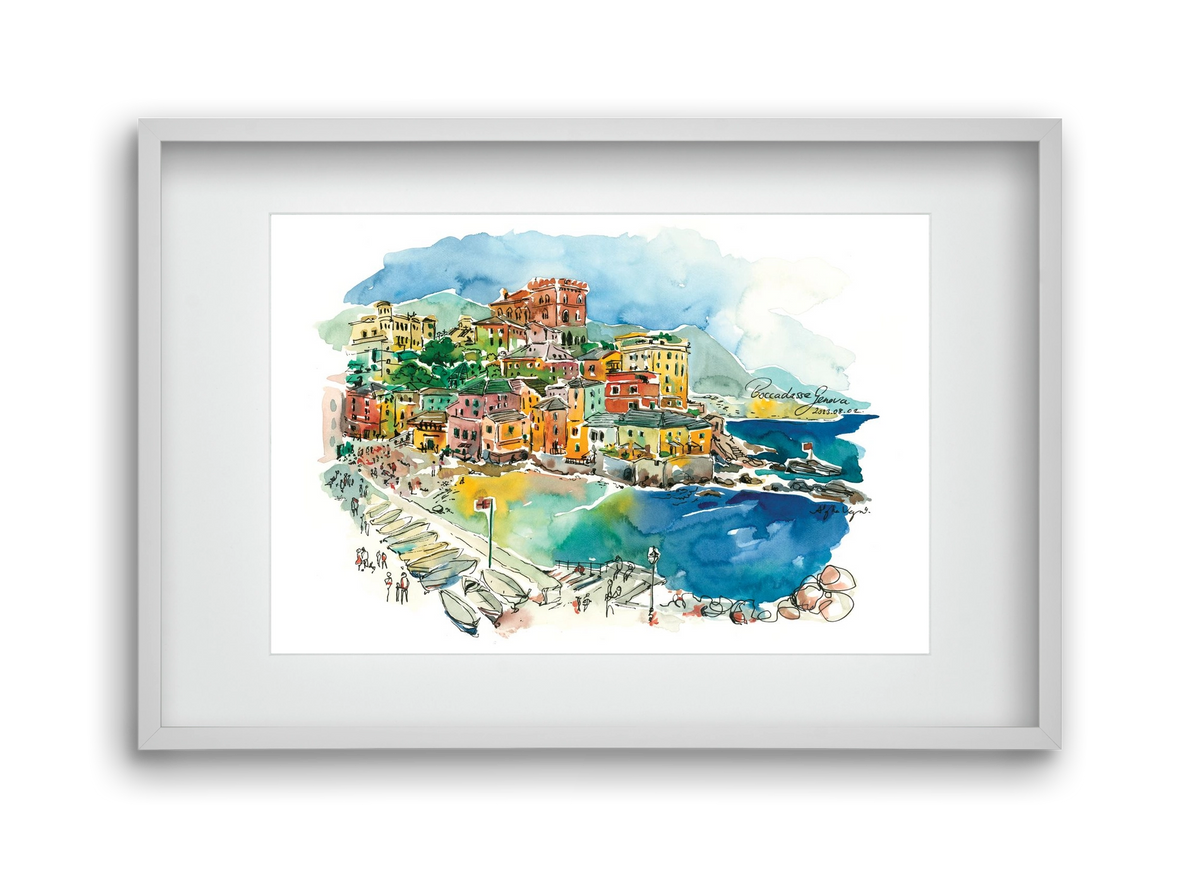 BOCCADASSE, Genova, Italy - 2023.08.02., 45x30 cm (30x20 cm), Fehér keret, paszpartuval