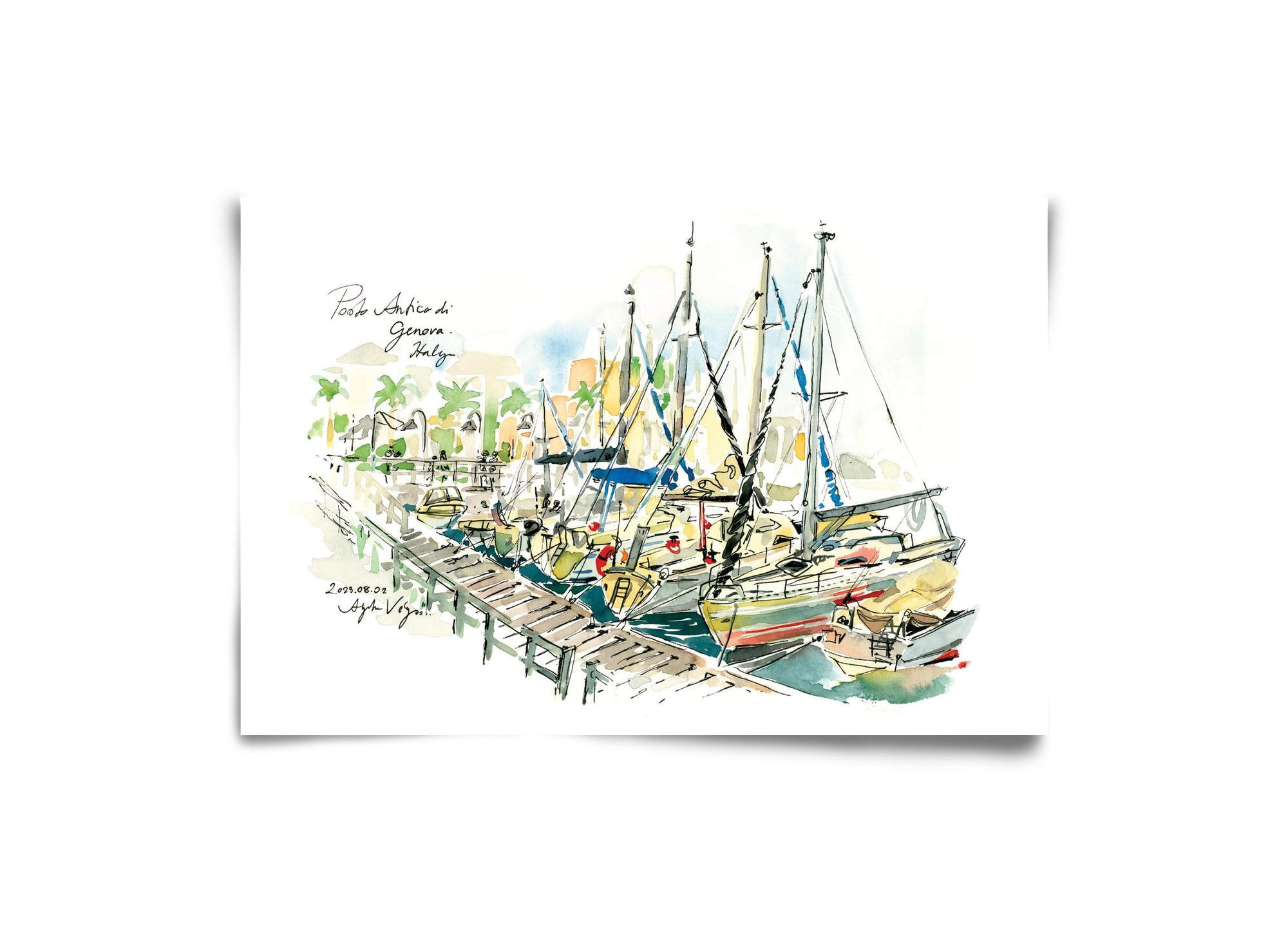 PORTO ANTICO di Genova, Italy - 2023.08.02., 30x20 cm, Keret nélkül