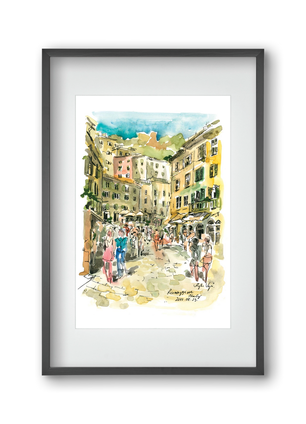 RIOMAGGIORE, Cinque Terre, Italy - 2022.08.03., 30x45 cm (20x30 cm), Fekete keret, paszpartuval