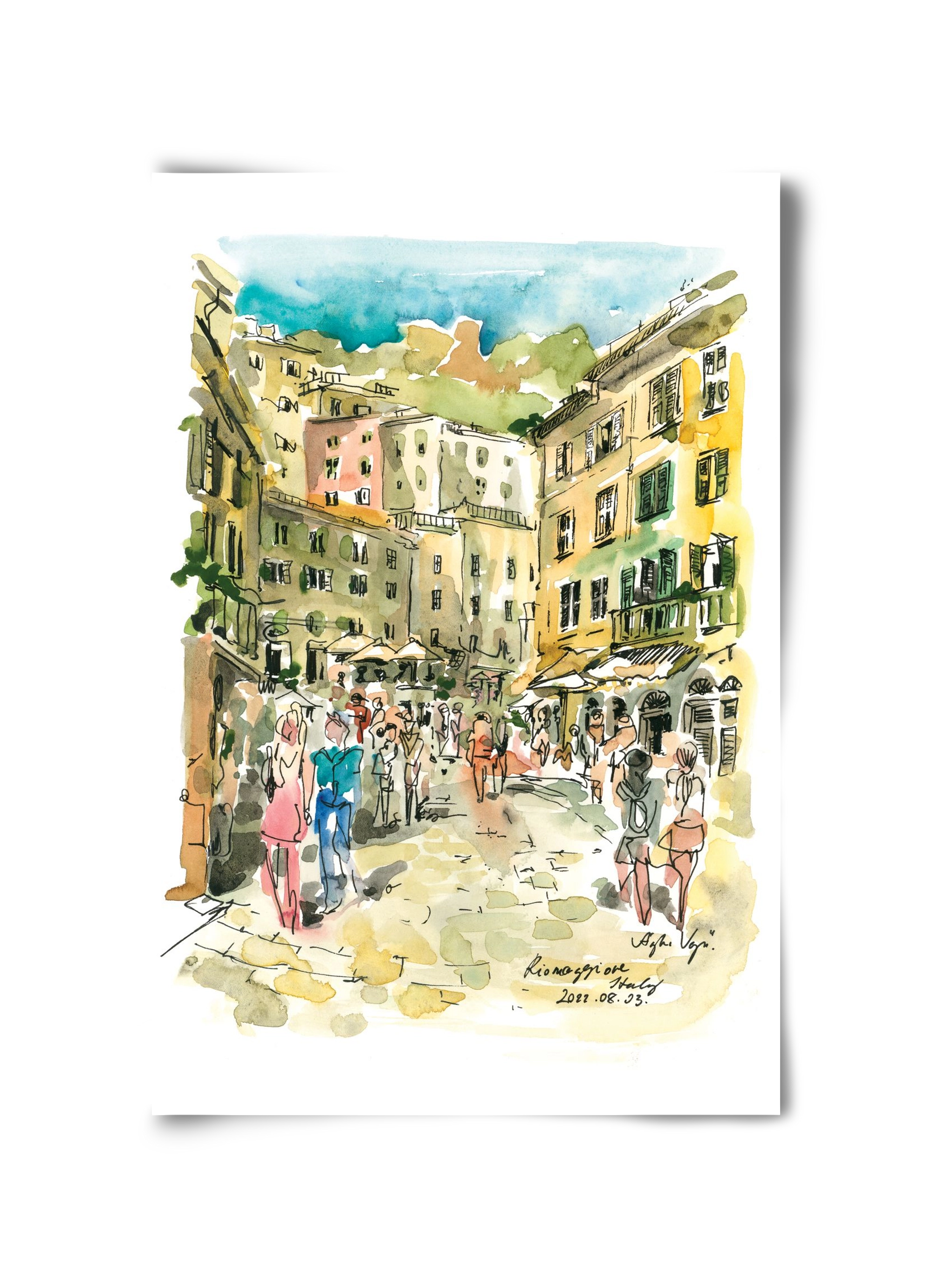 RIOMAGGIORE, Cinque Terre, Italy - 2022.08.03., 30x45 cm, Keret nélkül