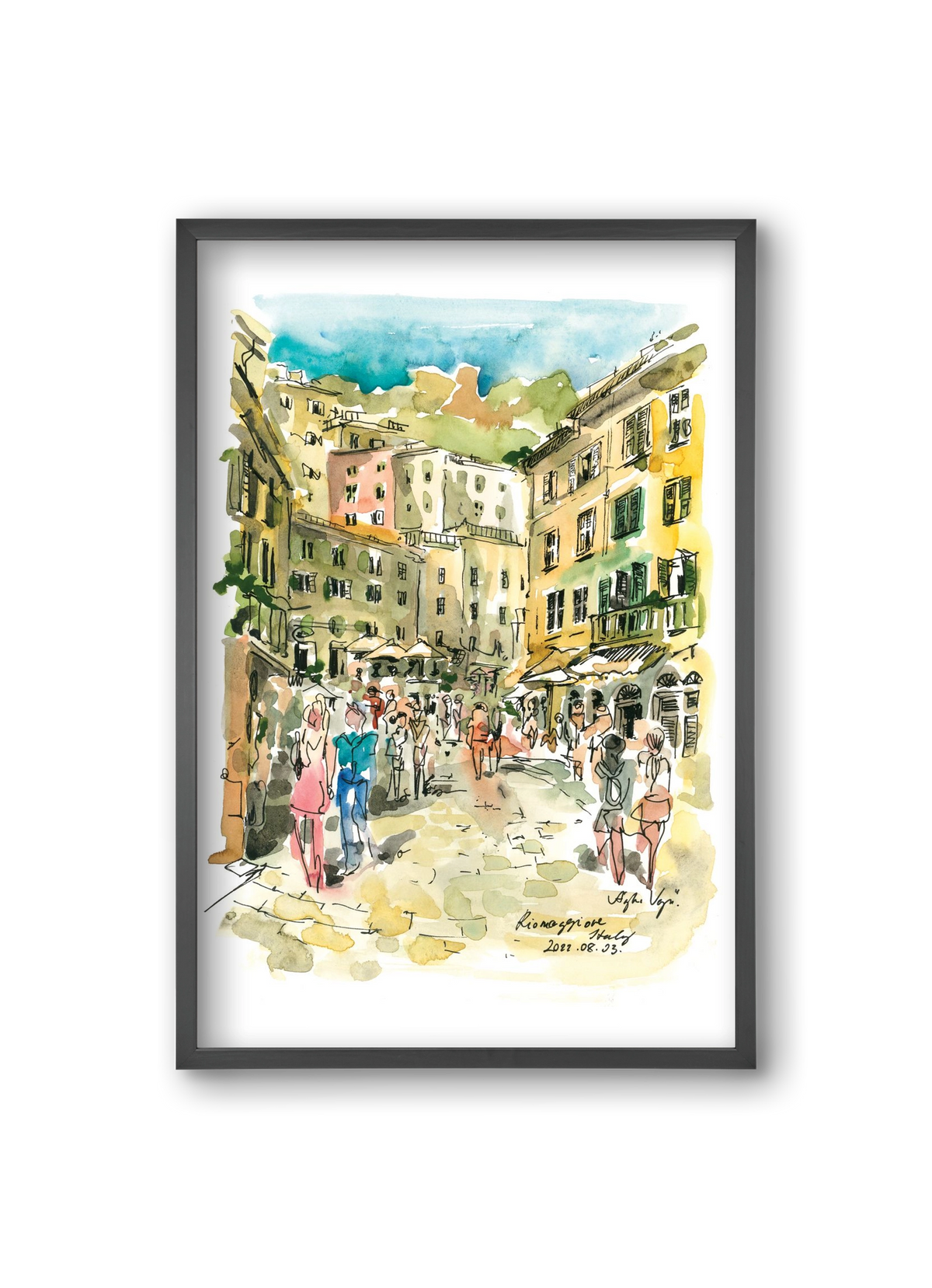 RIOMAGGIORE, Cinque Terre, Italy - 2022.08.03., 20x30 cm (20x30 cm), Fekete keret