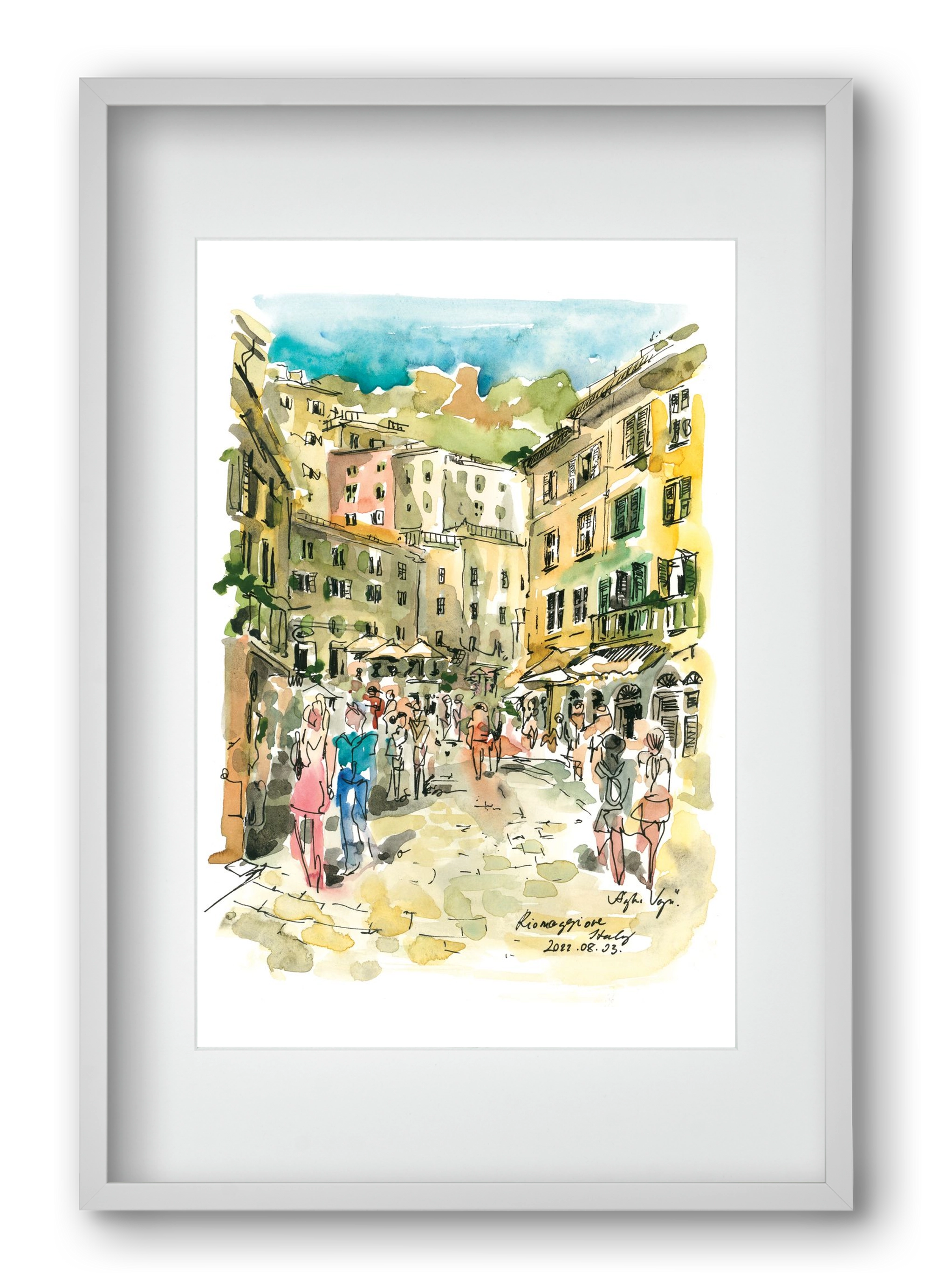 RIOMAGGIORE, Cinque Terre, Italy - 2022.08.03., 40x60 cm (30x45 cm), Fehér keret, paszpartuval