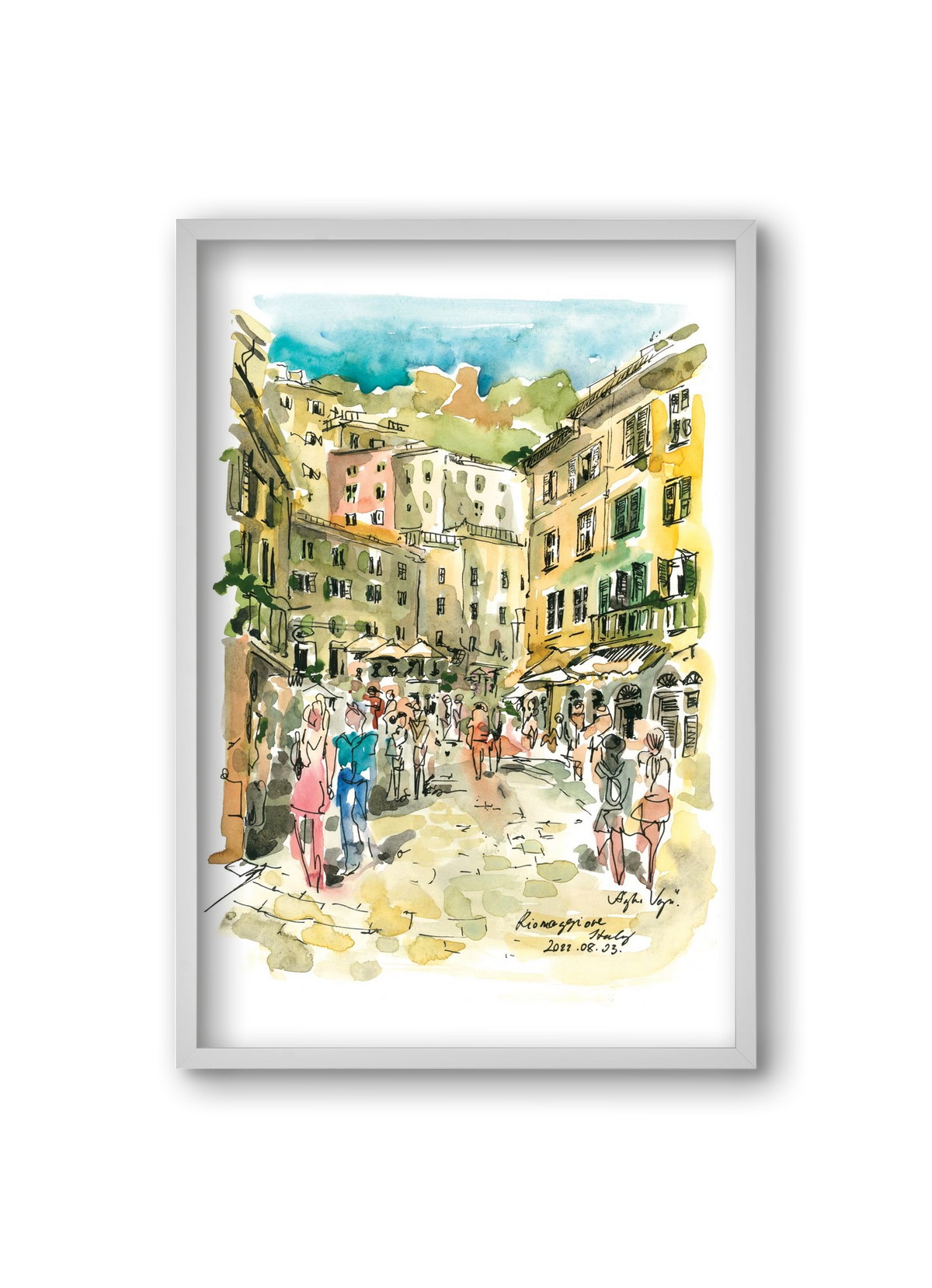 RIOMAGGIORE, Cinque Terre, Italy - 2022.08.03., 20x30 cm (20x30 cm), Fehér keret