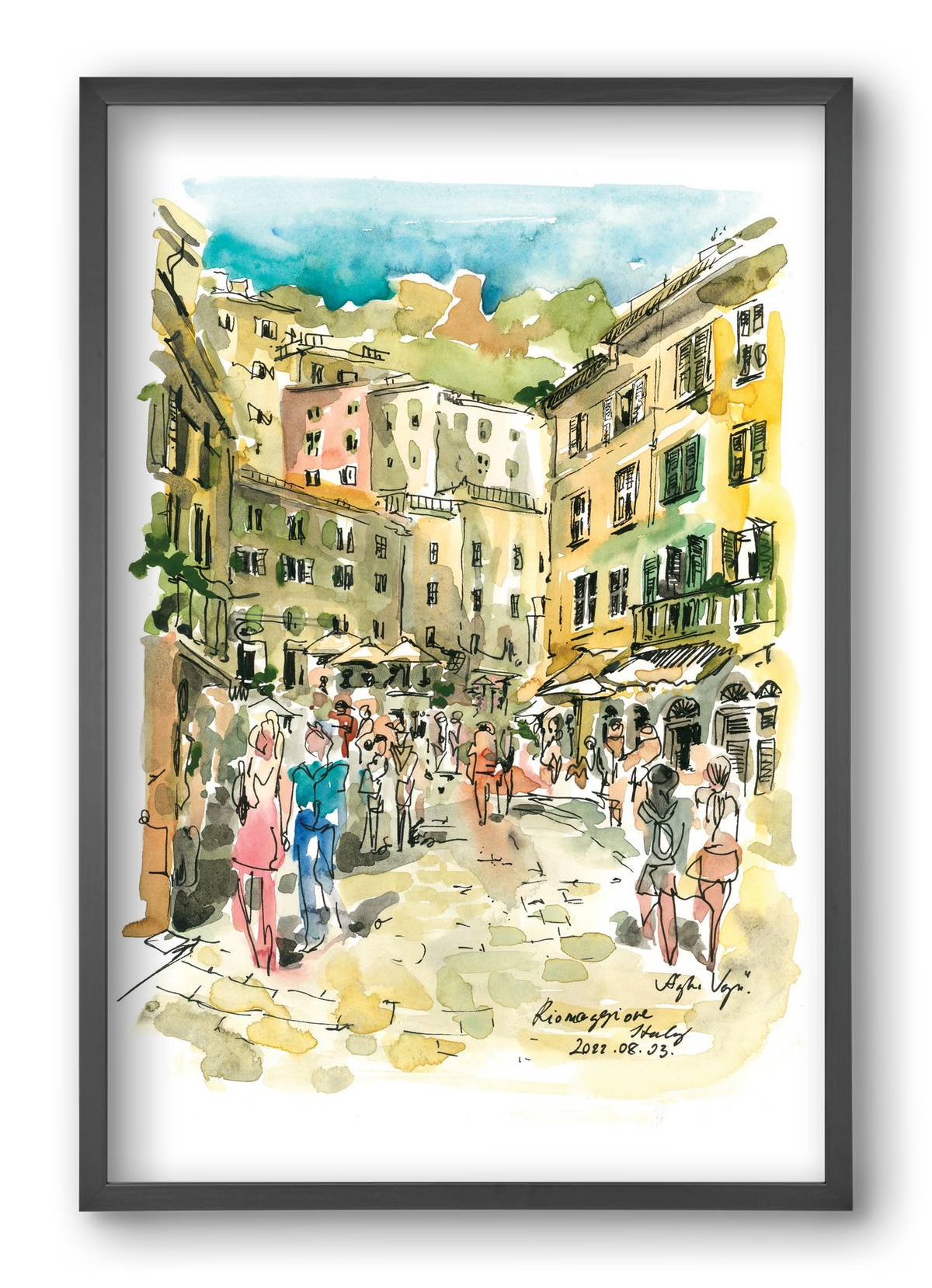 RIOMAGGIORE, Cinque Terre, Italy - 2022.08.03., 40x60 cm (40x60 cm), Fekete keret