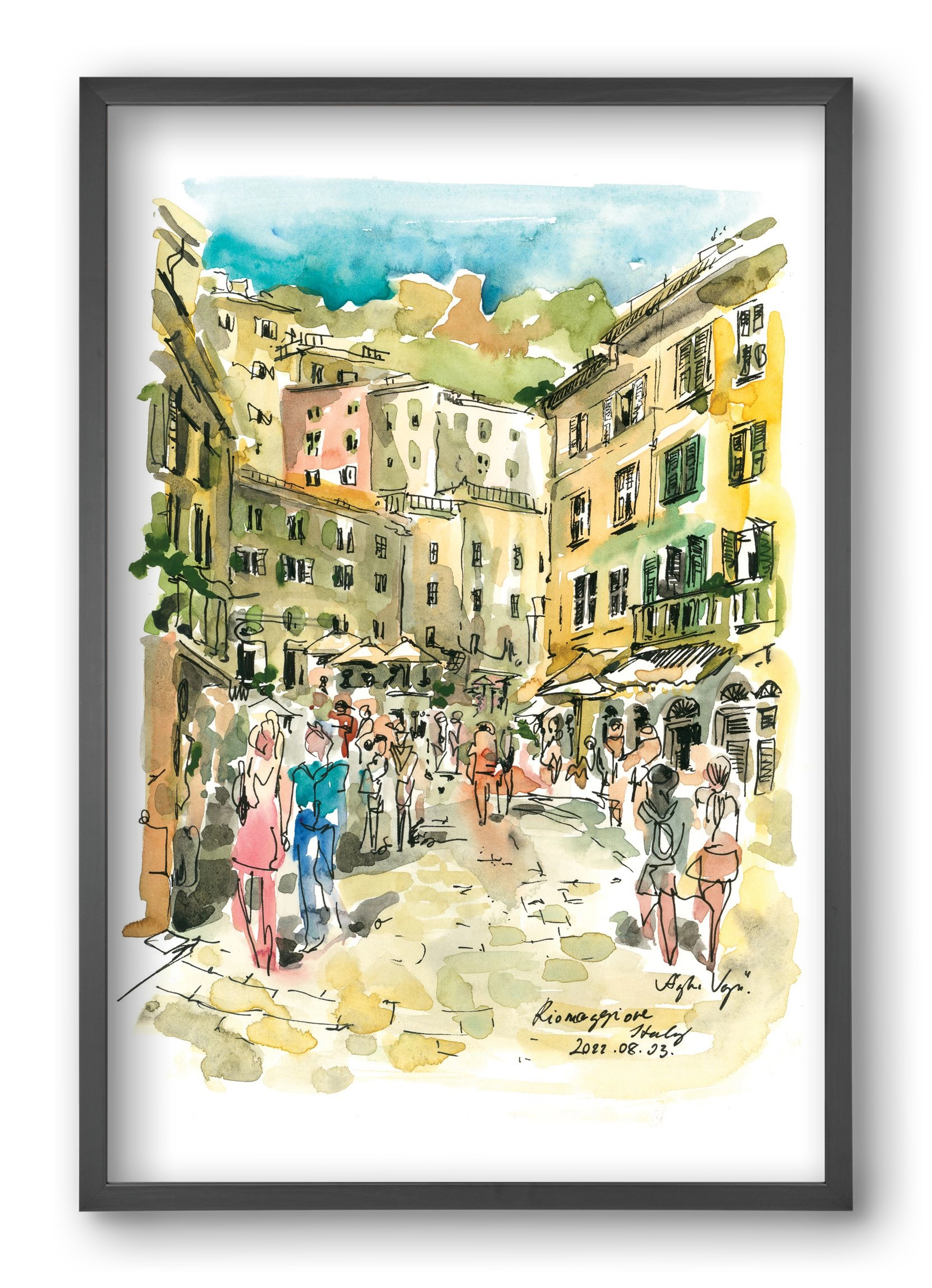 RIOMAGGIORE, Cinque Terre, Italy - 2022.08.03., 40x60 cm (40x60 cm), Fekete keret